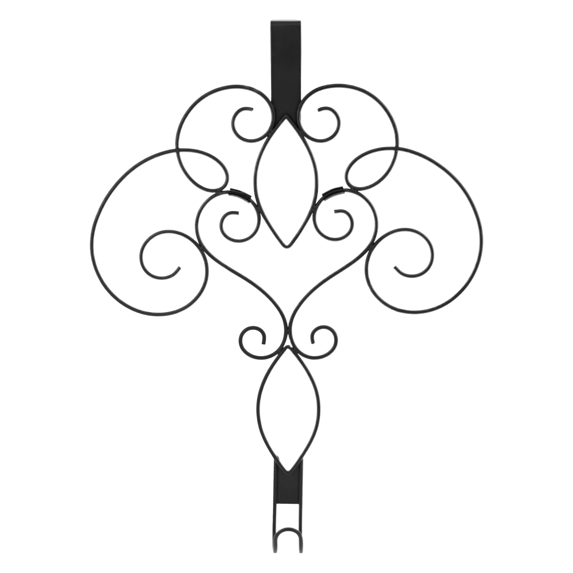 18-Inch Scrollwork Wreath Hanger- Black