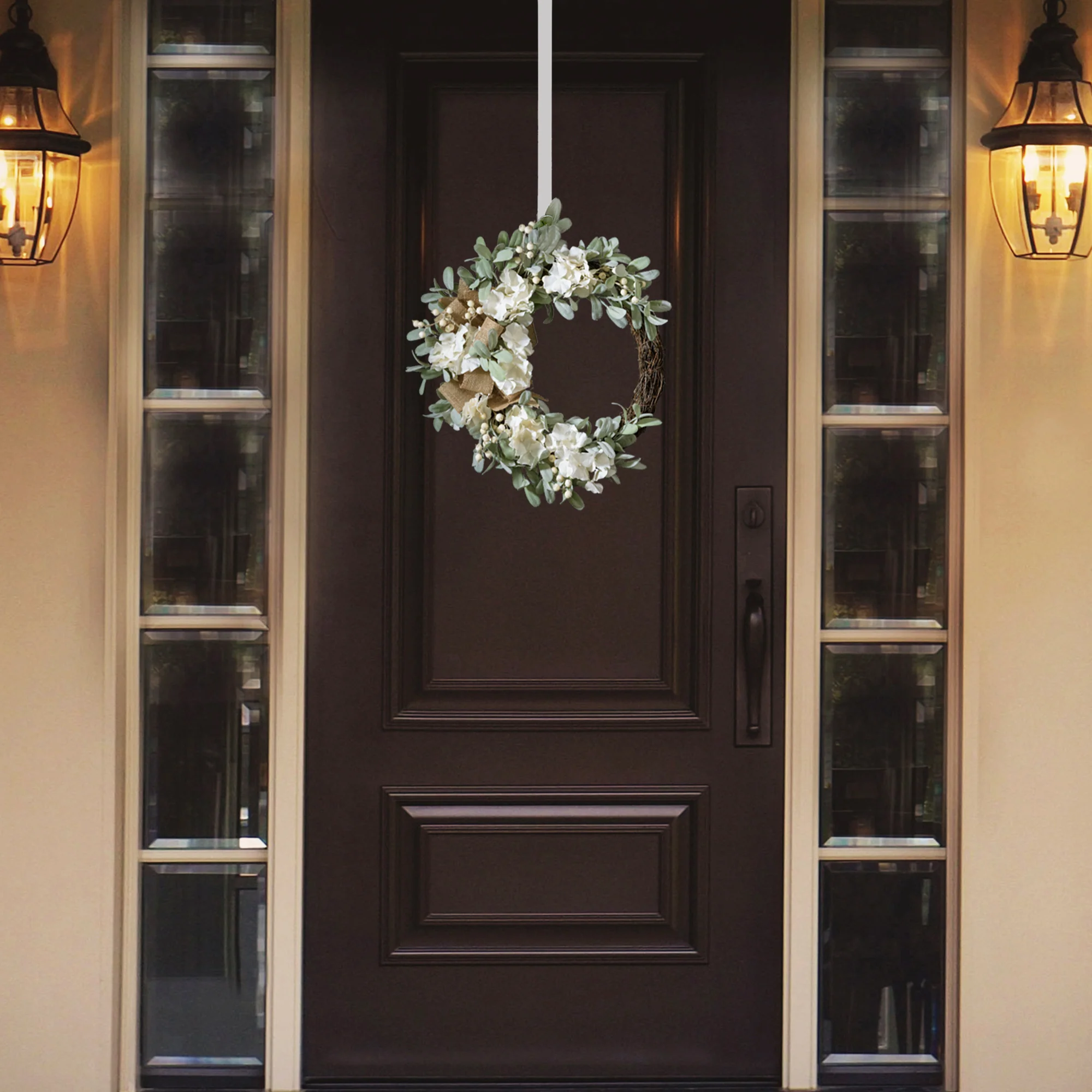 22 Inch Grapevine Hydrangea Wreath - Image 3