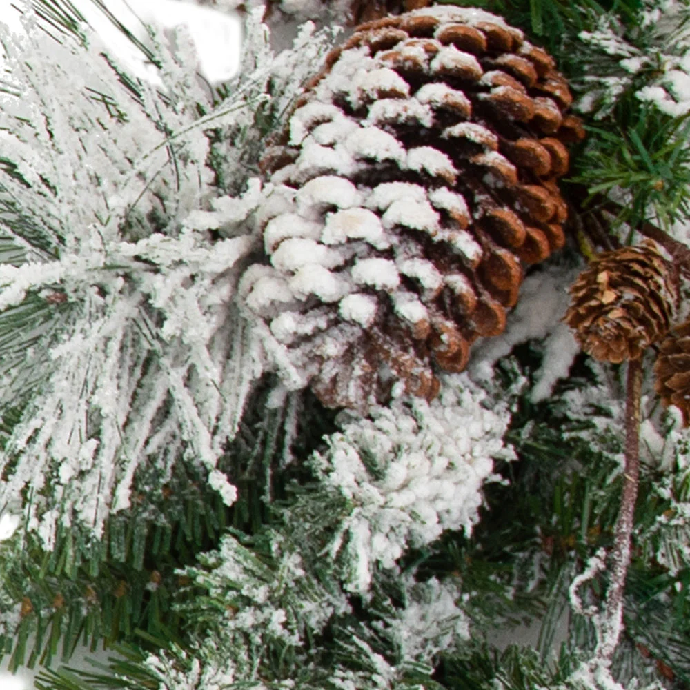 24 Inch Snowfall Creek Pre-lit Christmas Wreath - Image 6
