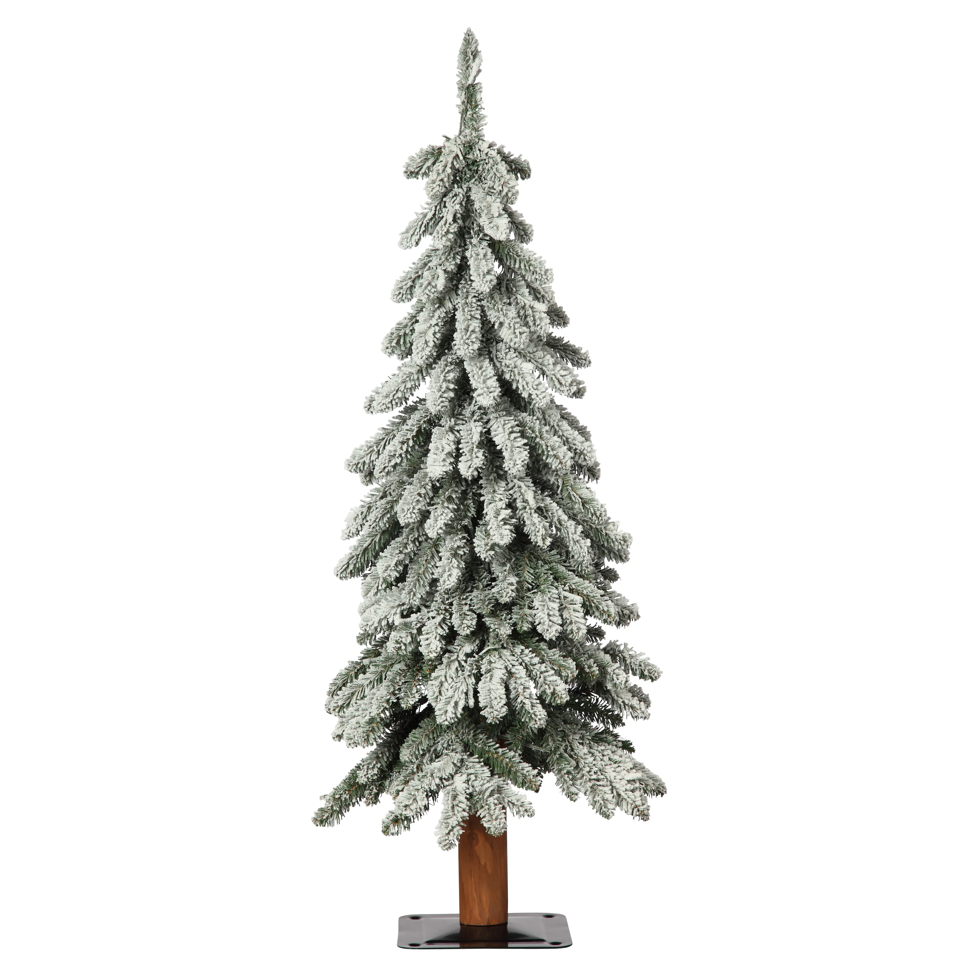 3 Foot Lightly Flocked Alpine Tree with Warm White LED Lights and Timer - Image 4