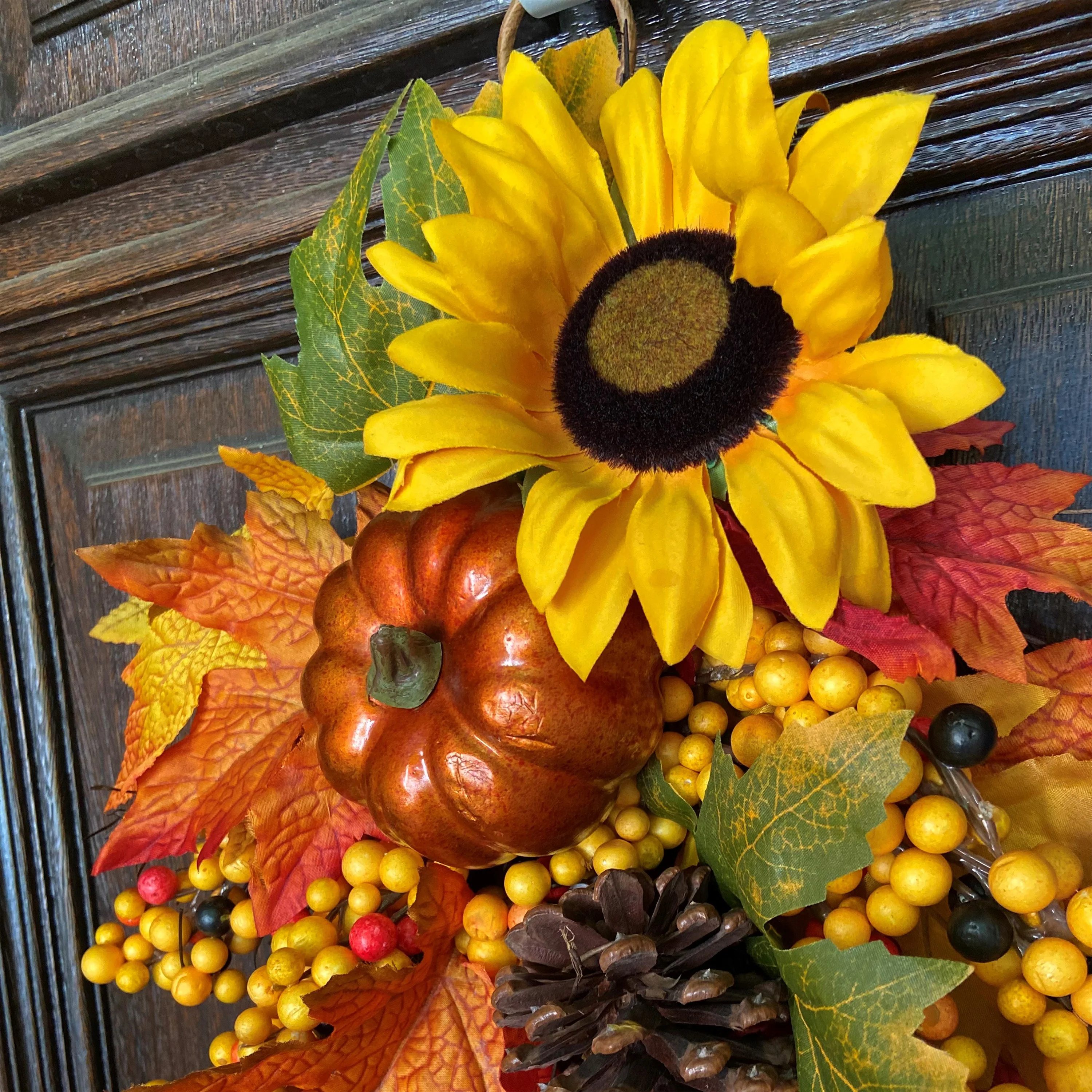 32 Inch Fall Sunflower Artificial Swag - Image 3