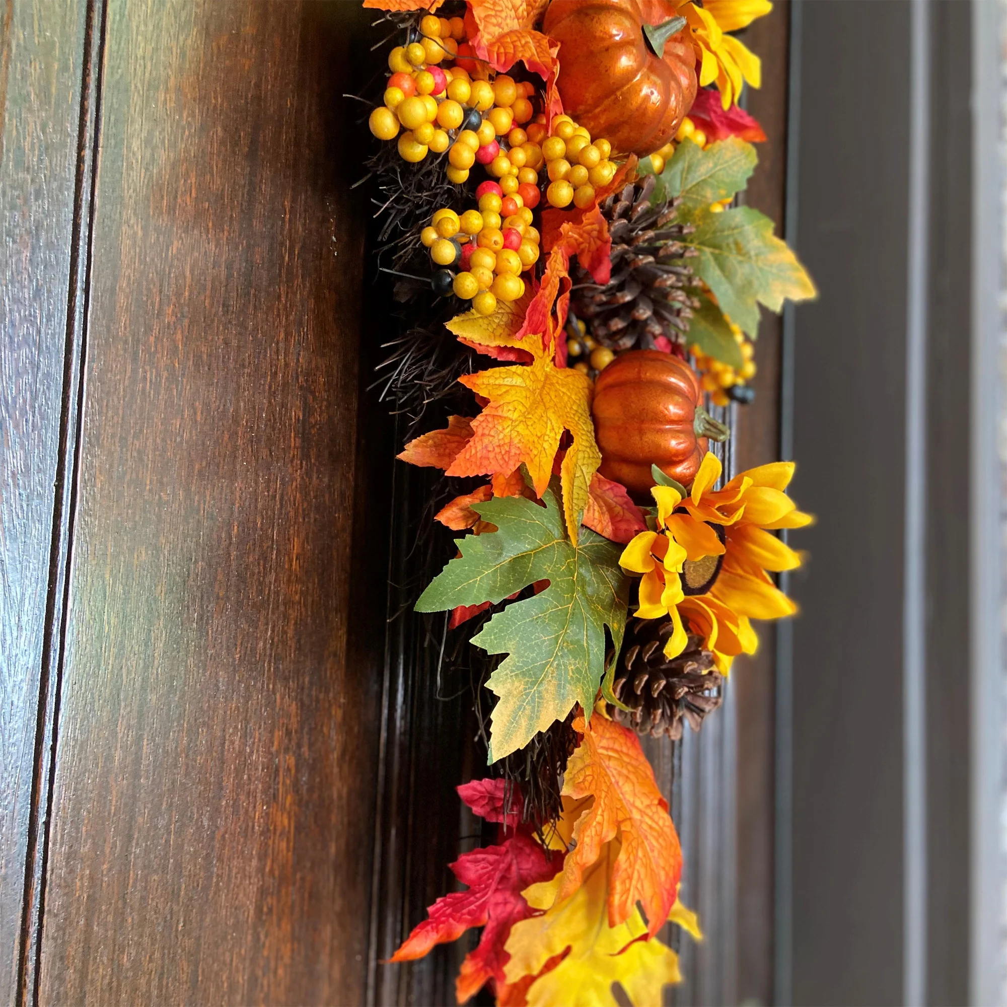 32 Inch Fall Sunflower Artificial Swag - Image 4
