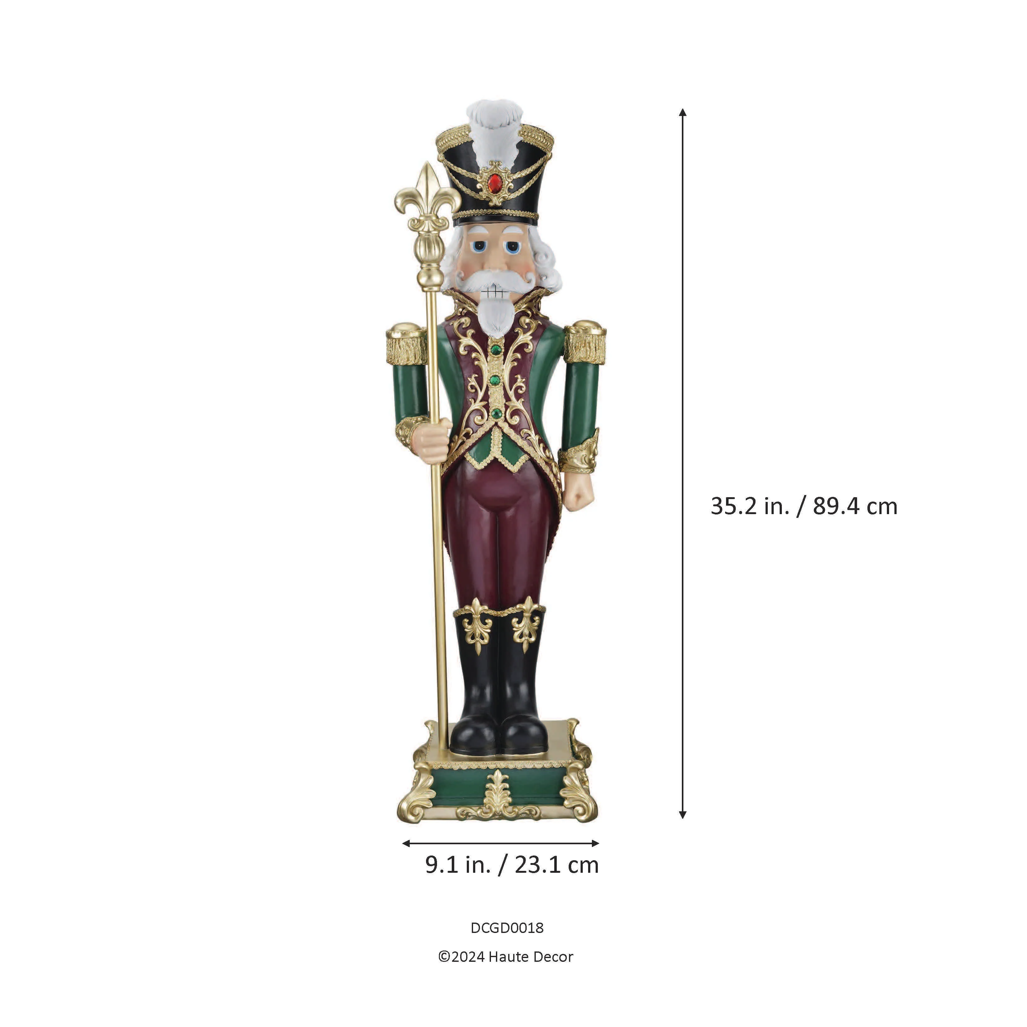 35 Inch Nutcracker with Fleur de Lis - Image 4