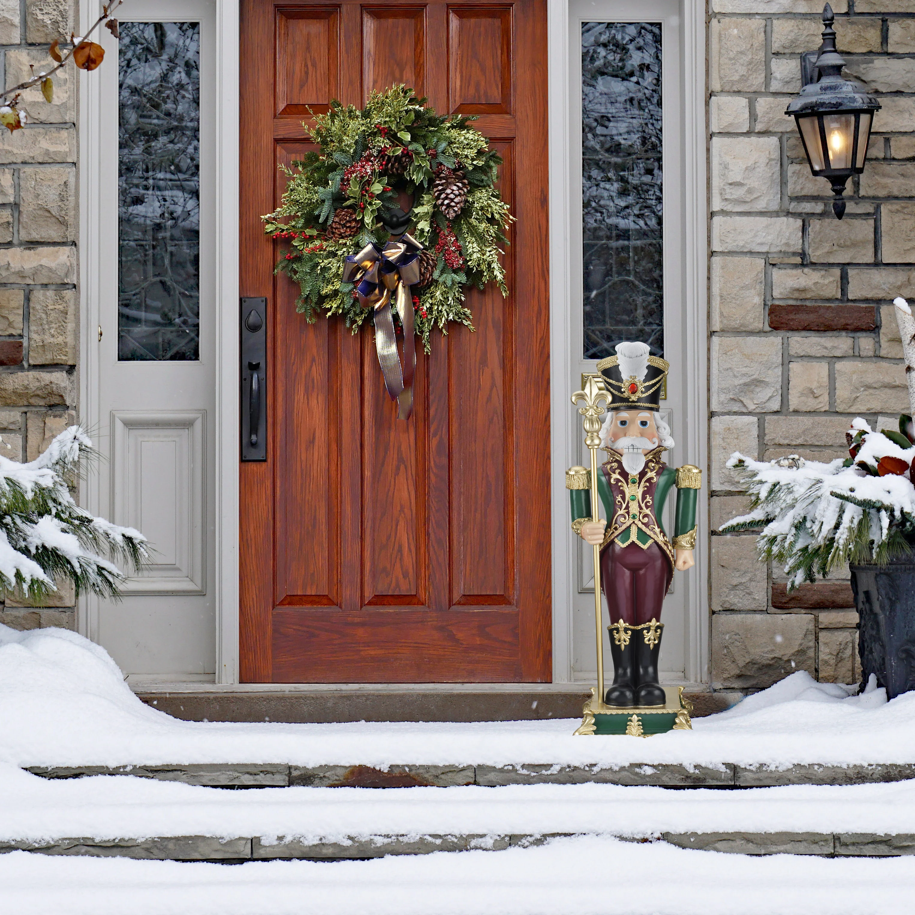 35 Inch Nutcracker with Fleur de Lis - Image 5