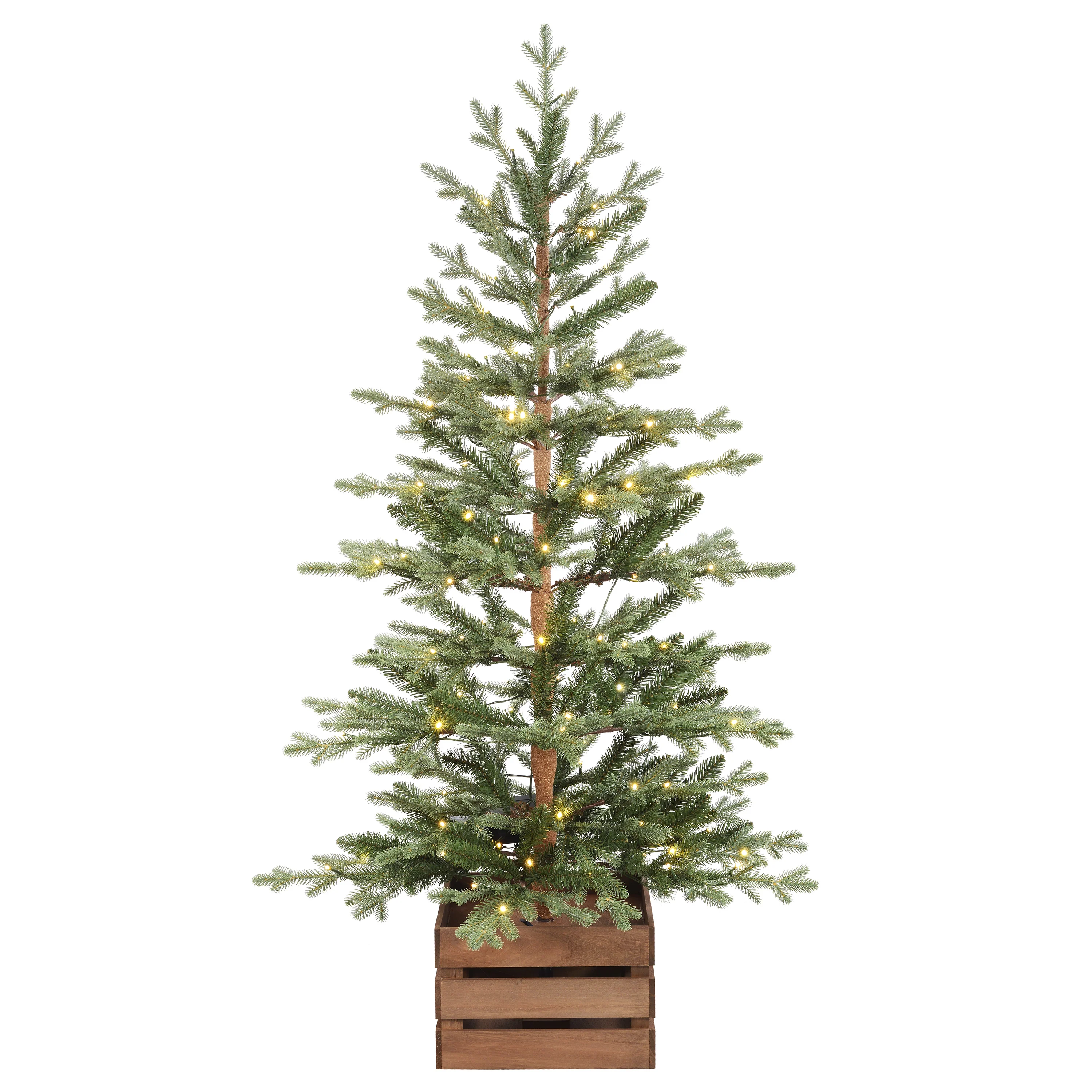 4.5 Ft. Alberta Alpine Potted Tree with 120 Warm White LED Lights - Twinkle and Steady