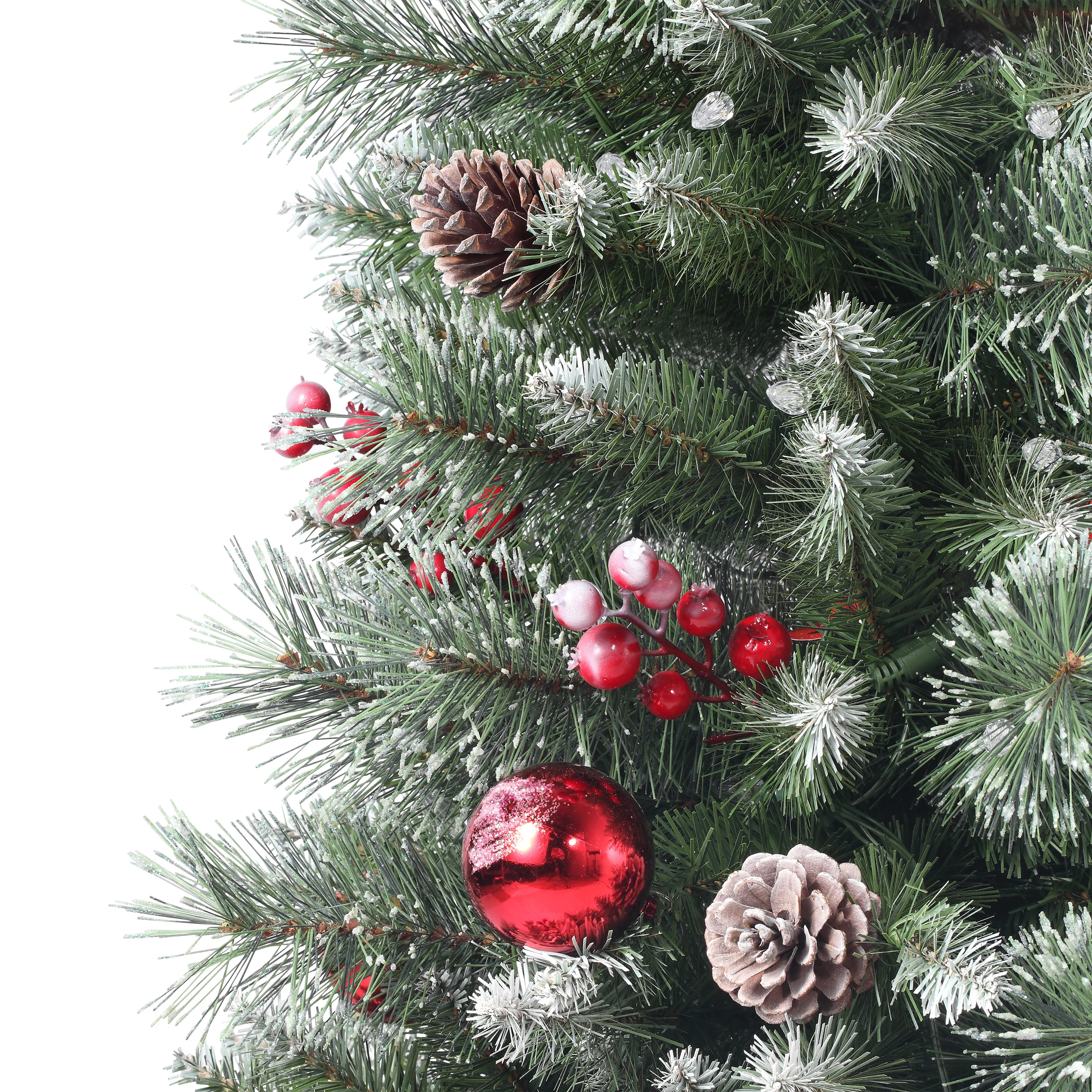 4.5 Ft. Frosted Ithica Pine Potted Christmas Tree with Soft White C3 LED Lights - Image 4