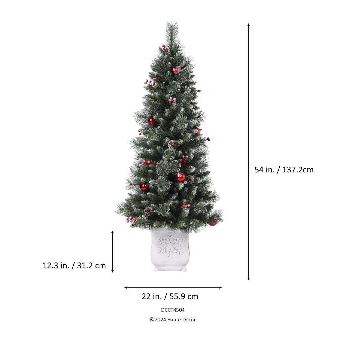 4.5 Ft. Frosted Ithica Pine Potted Christmas Tree with Soft White C3 LED Lights - Image 7