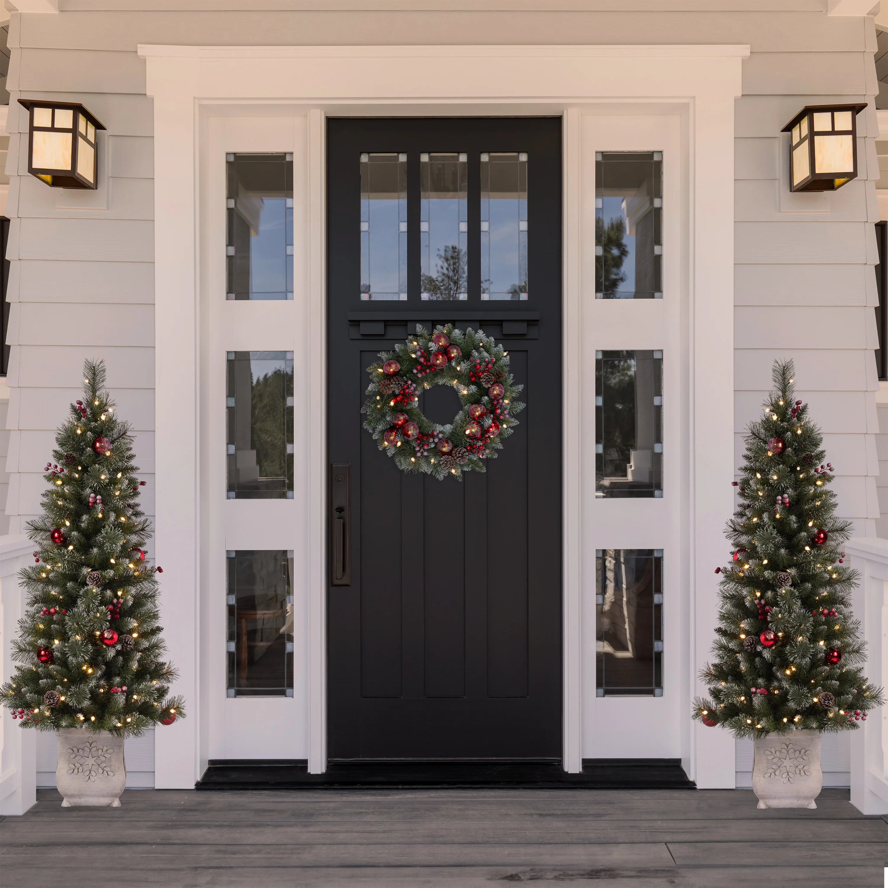 4.5 Ft. Frosted Ithica Pine Potted Christmas Tree with Soft White C3 LED Lights - Image 8