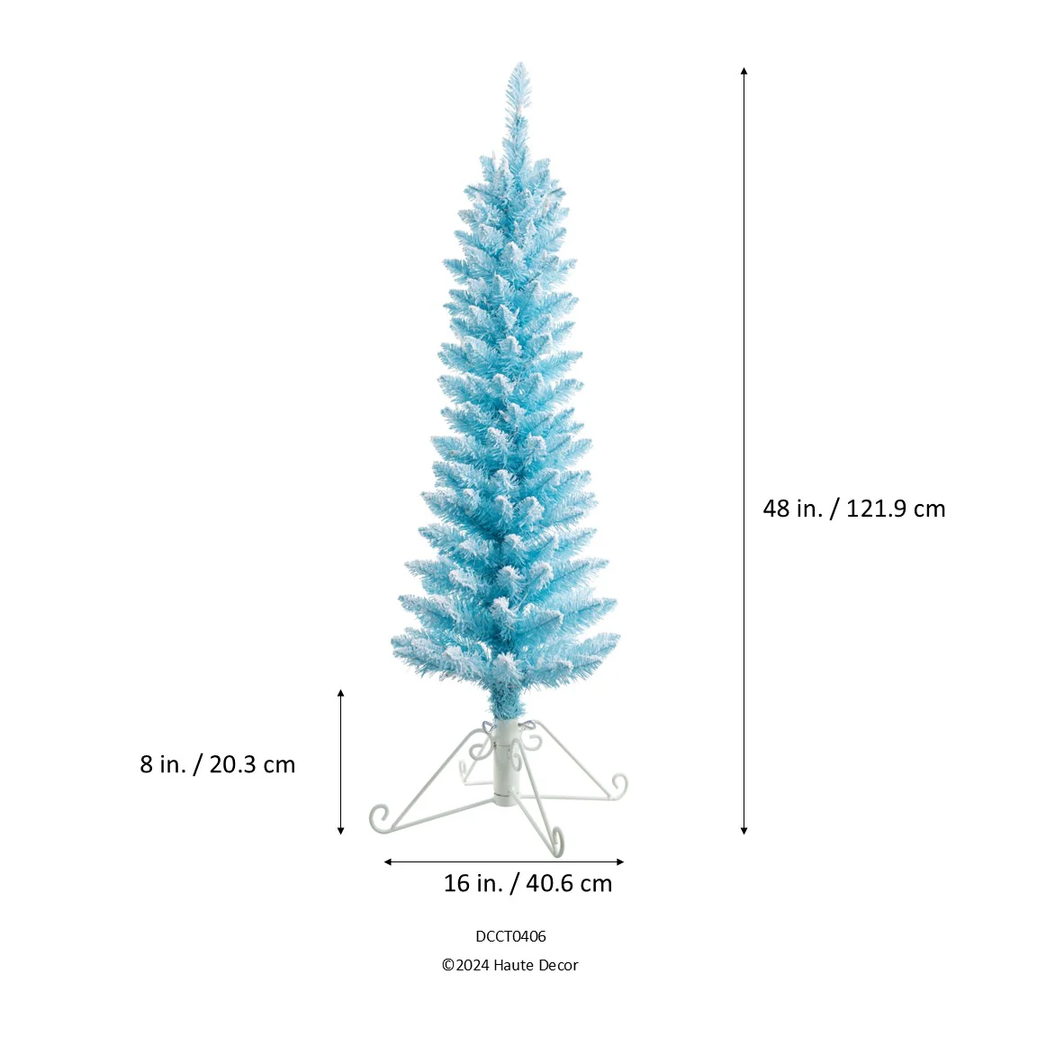 4 Foot Prelit Blue Cotton Candy Flocked Fir Christmas Tree - Image 3