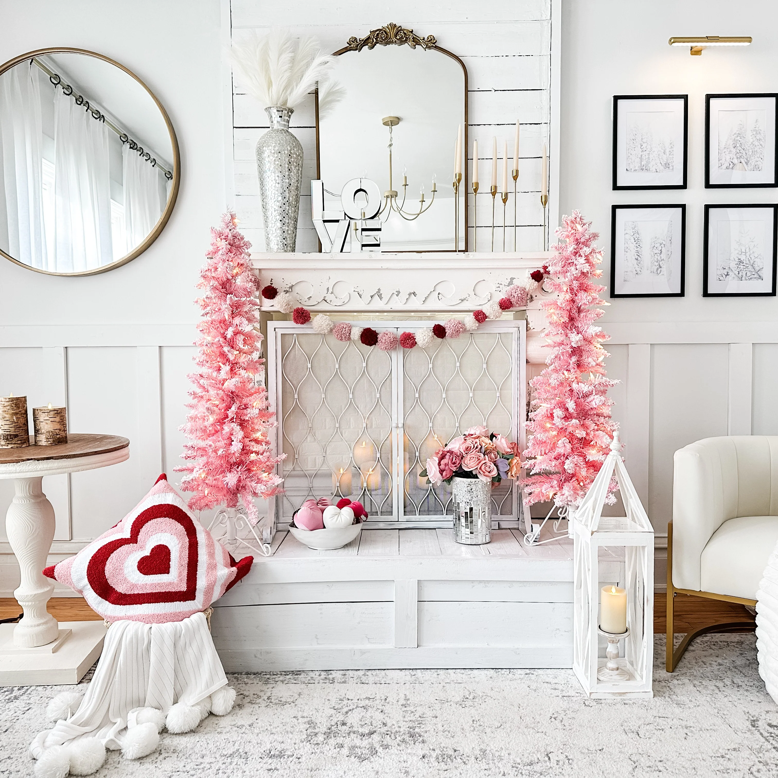 4 Foot Prelit Pink Cotton Candy Flocked Fir Christmas Tree - Image 3