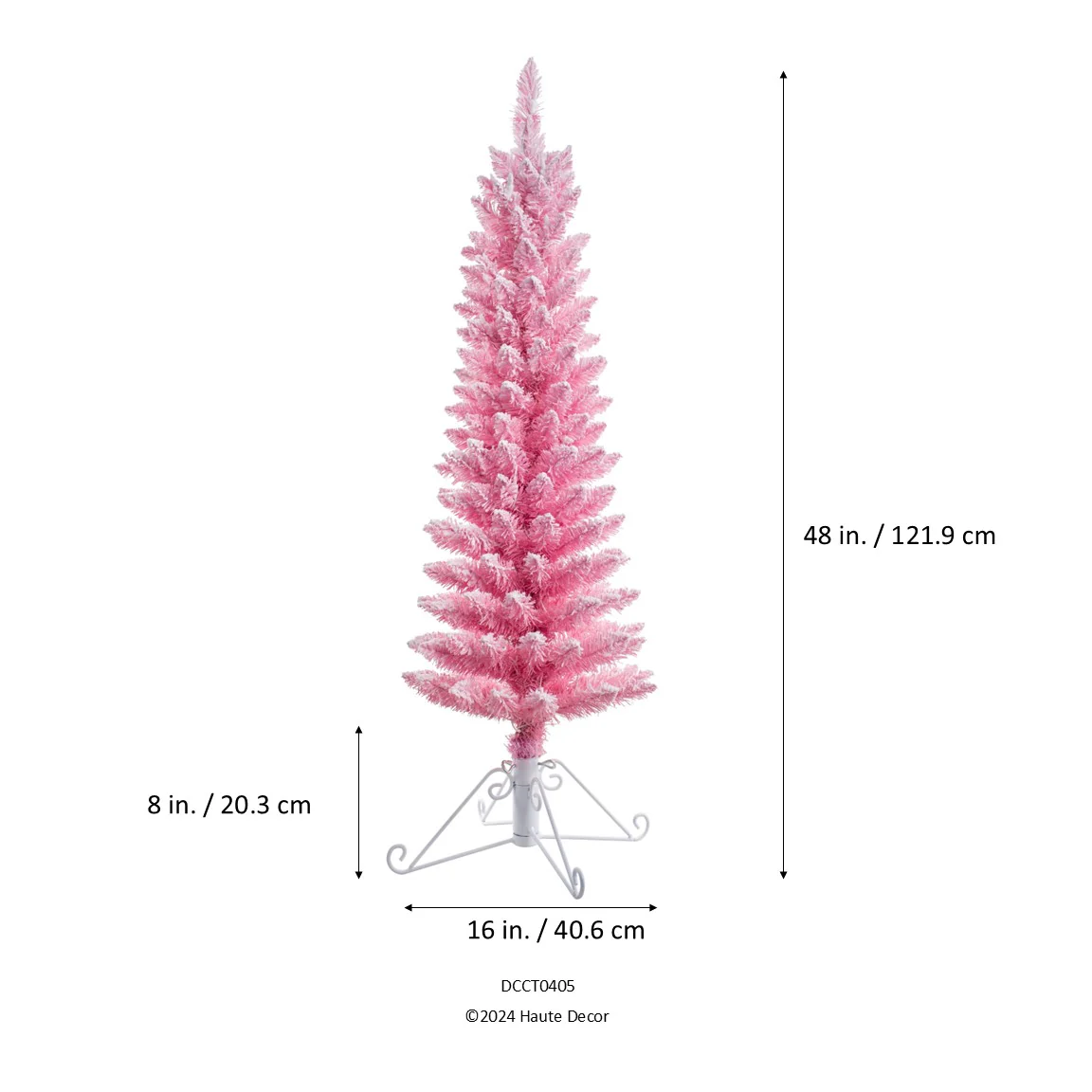4 Foot Prelit Pink Cotton Candy Flocked Fir Christmas Tree - Image 5