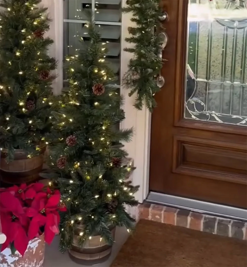 4 Ft. Tall Whiskey Barrel Potted Christmas Tree with Warm White T5 LED Lights - Image 3
