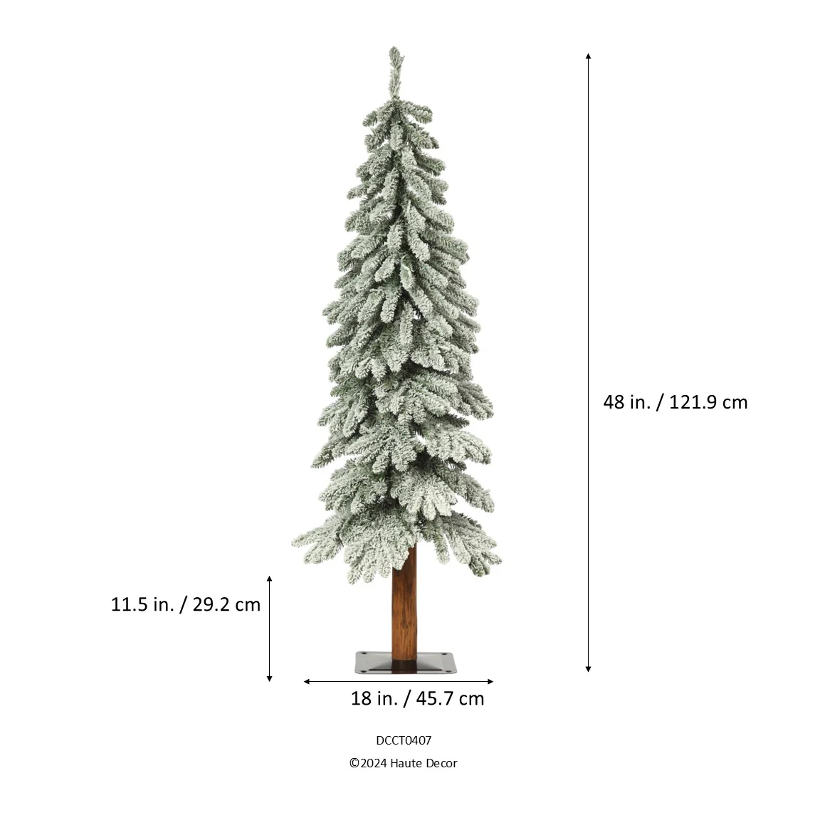 4 Foot Lightly Flocked Alpine Tree Pre-Lit Warm LED Lights with Timer - Image 5