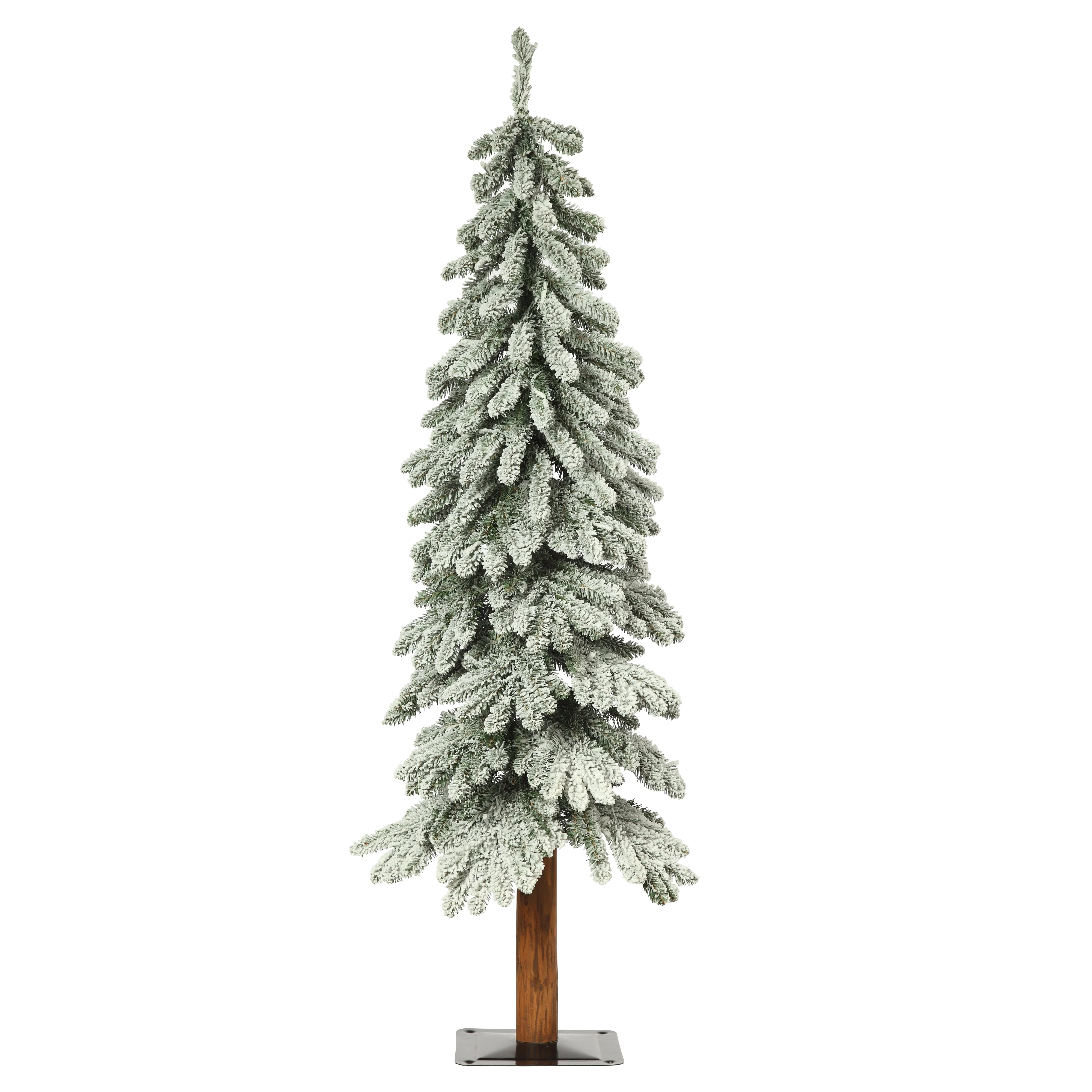 4 Foot Lightly Flocked Alpine Tree Pre-Lit Warm LED Lights with Timer - Image 8