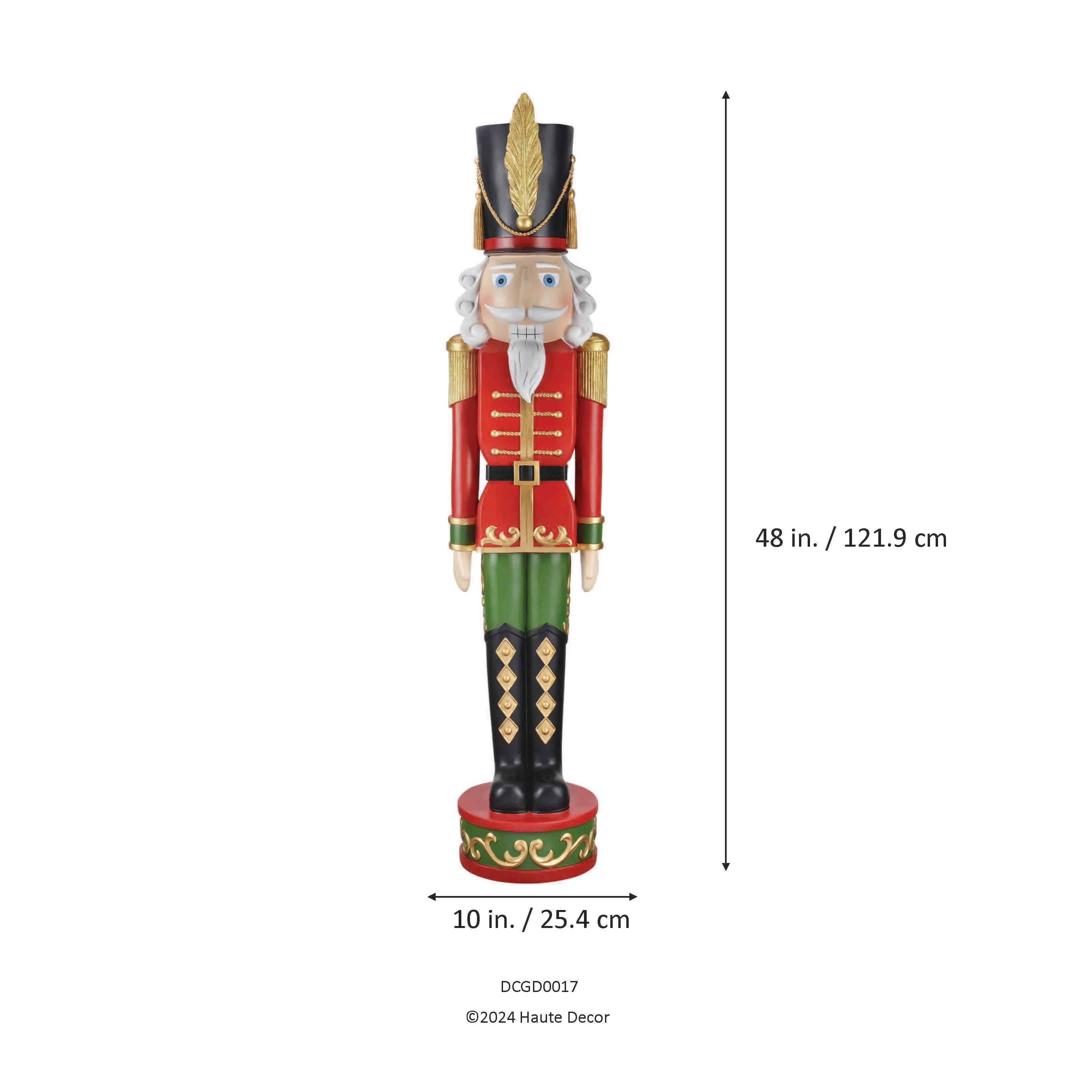 48 Inch Tall Classic Red/Green Christmas Nutcracker - Image 5