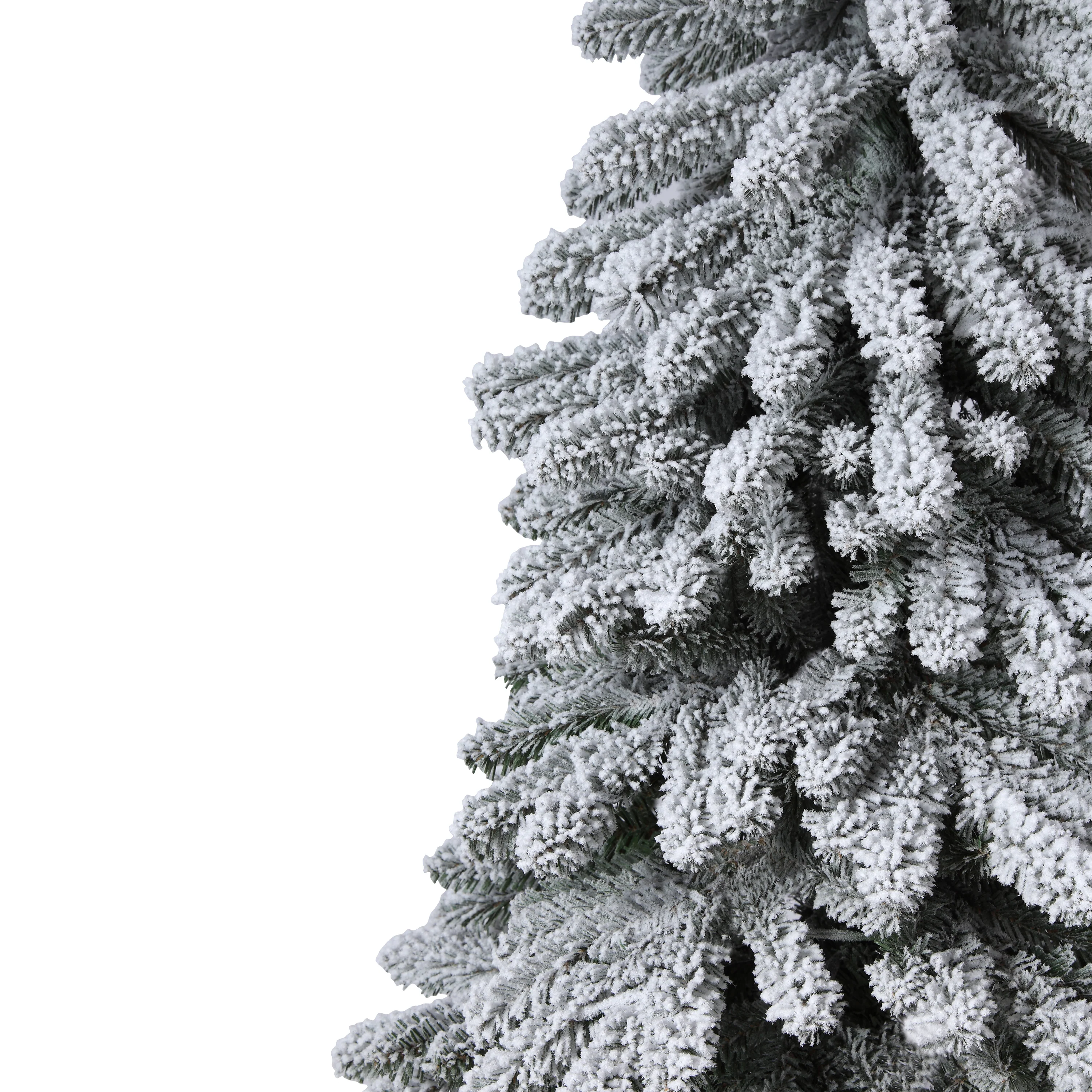 5 Foot Lightly Flocked Alpine Tree Pre-Lit Warm LED Lights with Timer - Image 6