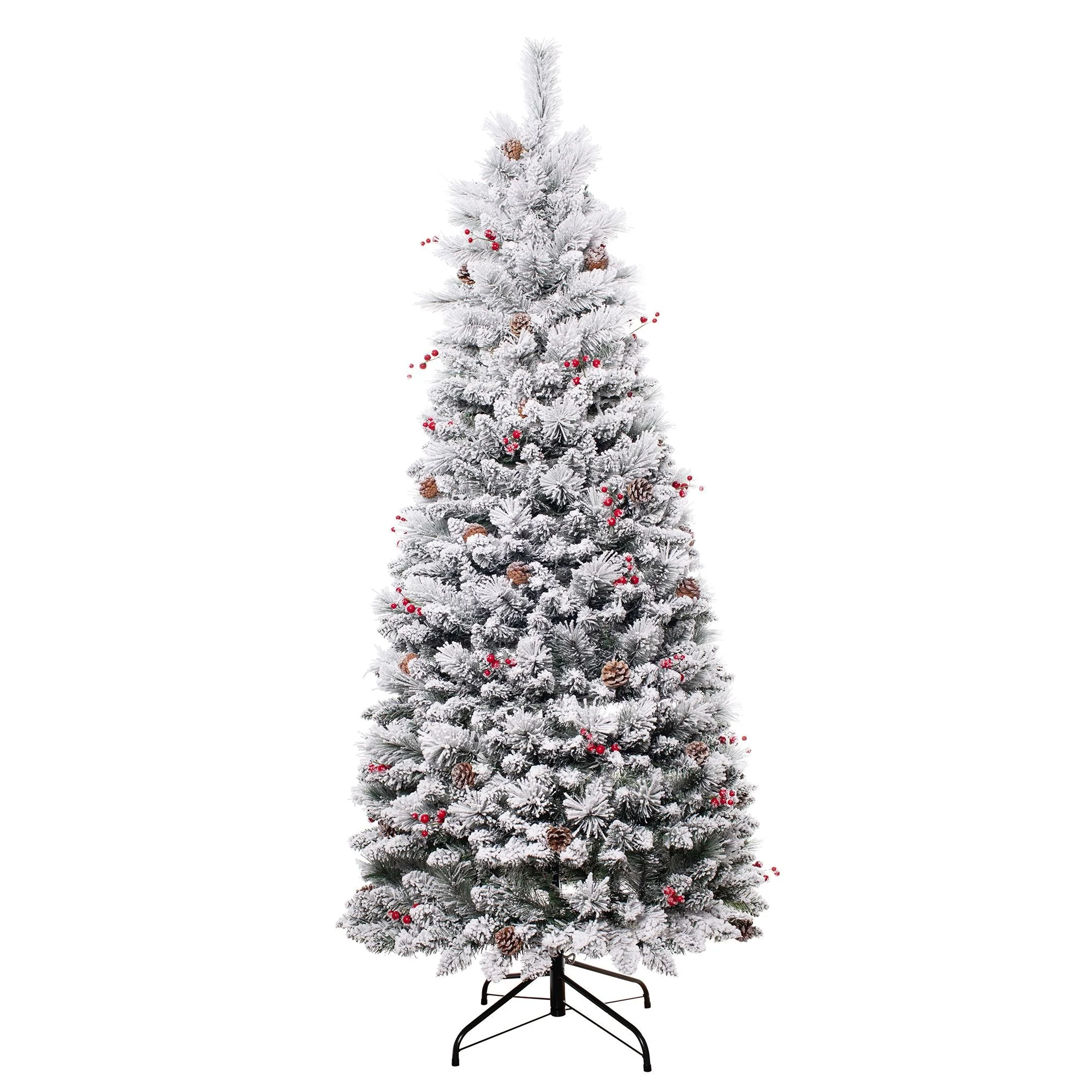 6.5 Foot Newbury Easy Assemble Pull-Up Flocked Christmas Tree - Image 3
