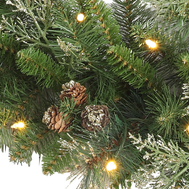 6 Foot Bergen Pine Pre-lit Artificial Christmas Garland with Gold Accents - Image 3