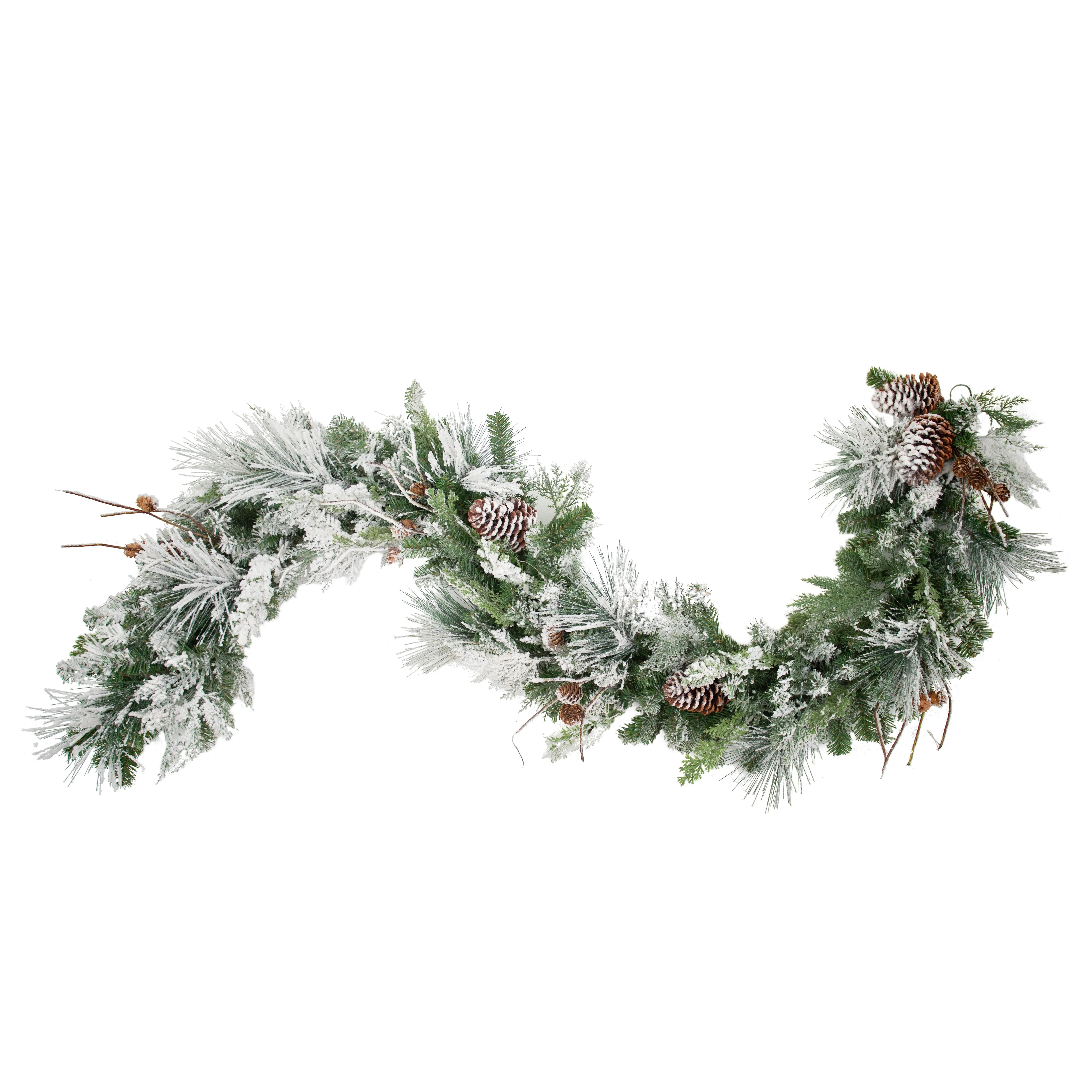 6 Foot Snowfall Creek Pre-lit Christmas Garland - Image 4