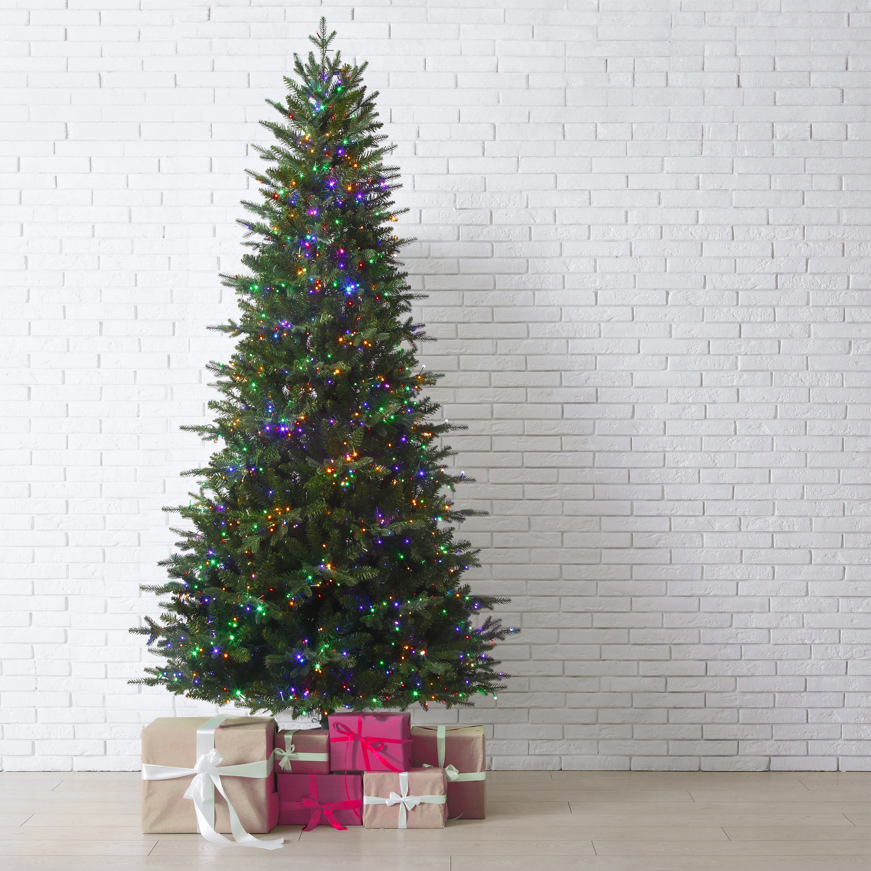 7.5 Ft. Tall Queensbury PE Fir Christmas Tree with 8 Function LED Lights, Instant Shape - Image 4
