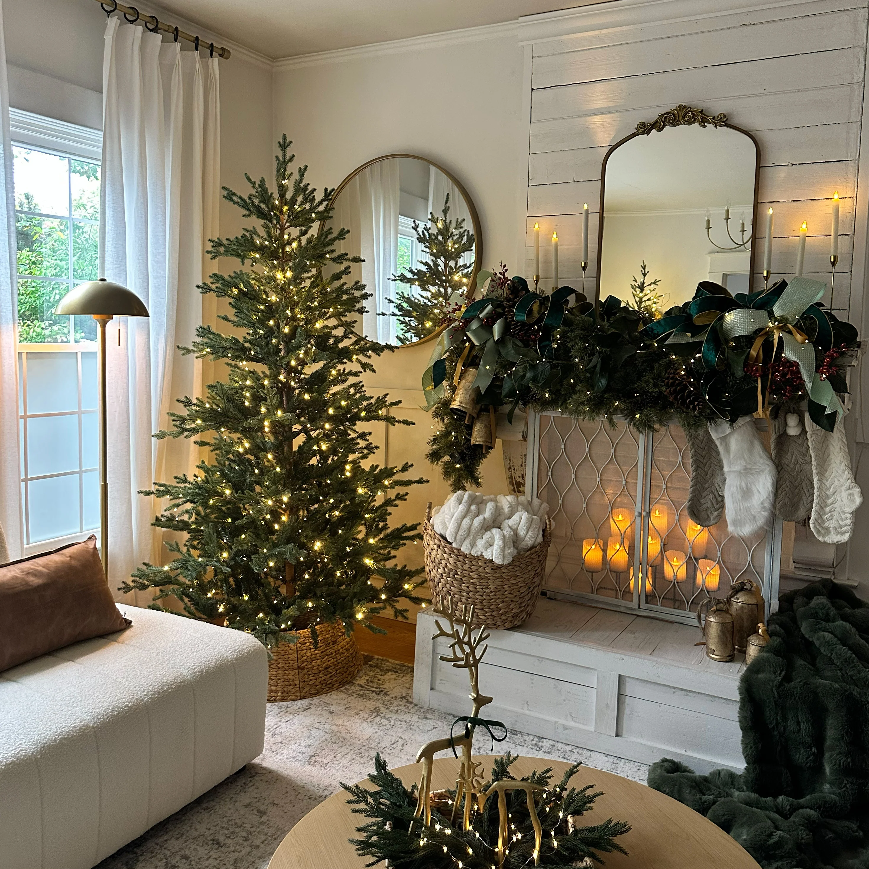 7 Foot Pre-Lit Alberta Alpine Fir Christmas Tree with 400 Warm White LED Lights - Image 3