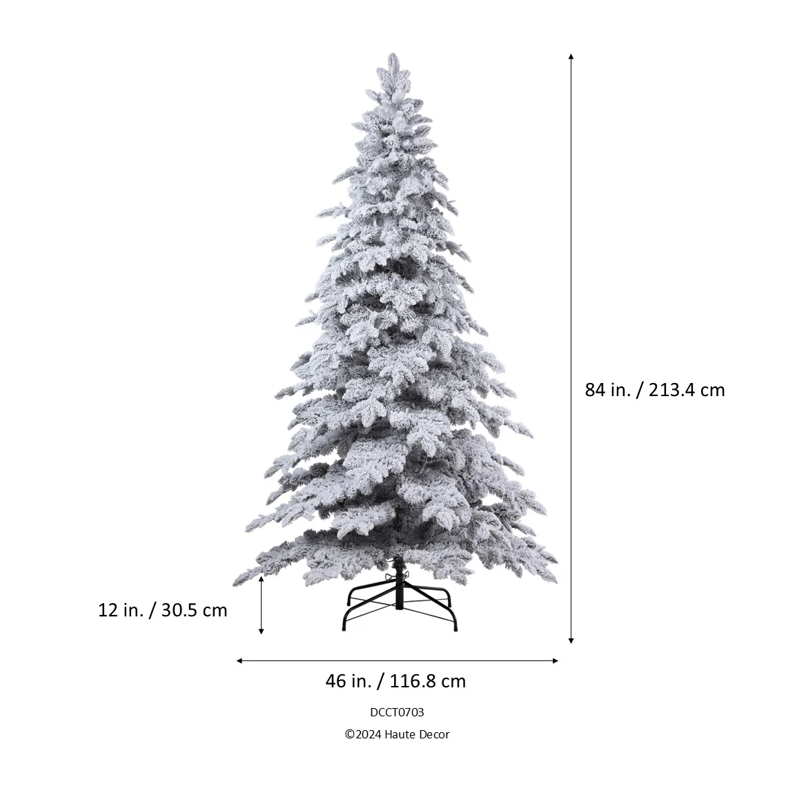 7 Ft. Holland Snow PE Fir Tree with Warm White T5 LED Lights, Foot Pedal & Quick Shape - Image 5