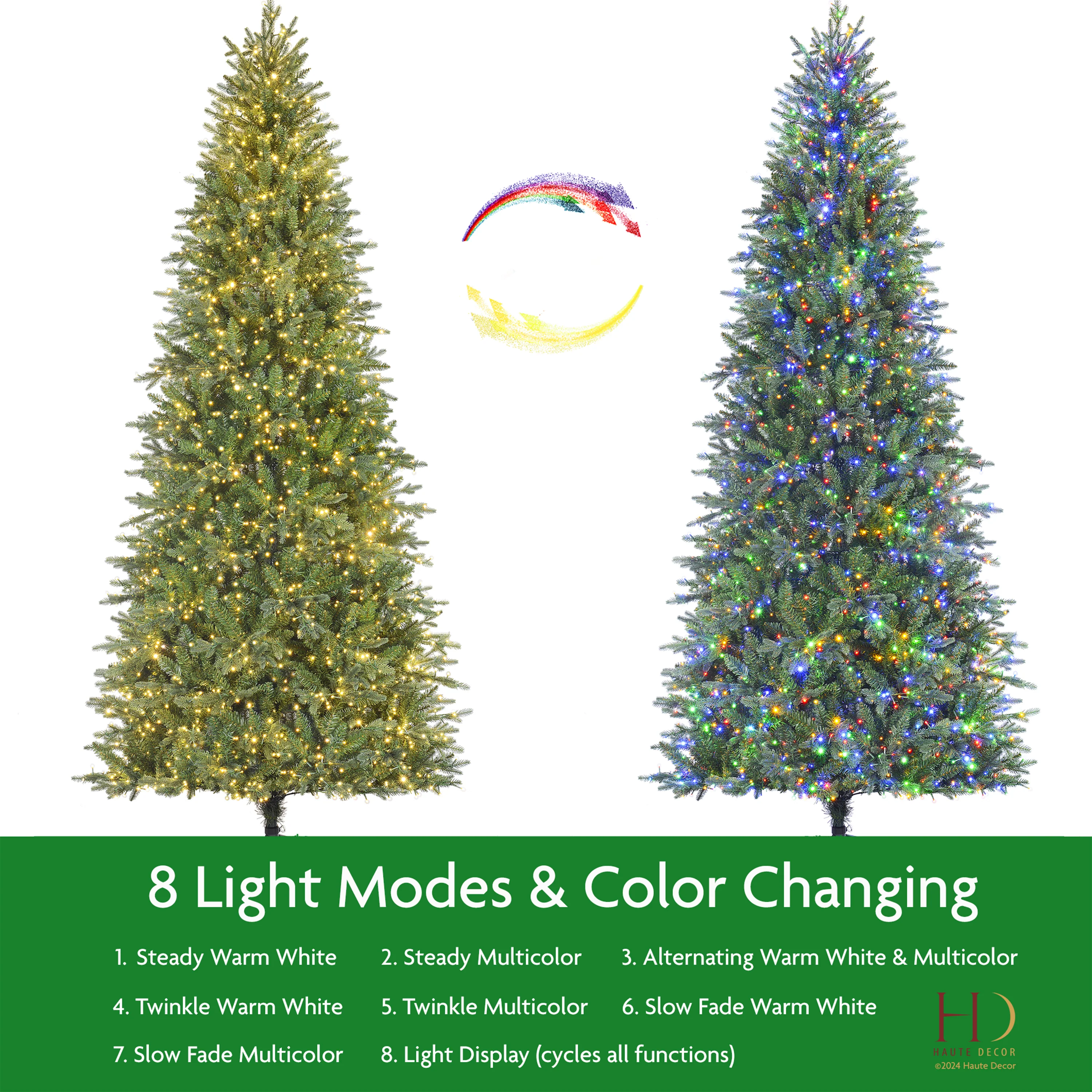 9 Foot Queensbury Fir with 2700 Cluster 8-Function LED lights, including Twinkle - Extra Tall Christmas Tree with Easy-Shape Branches - Image 3