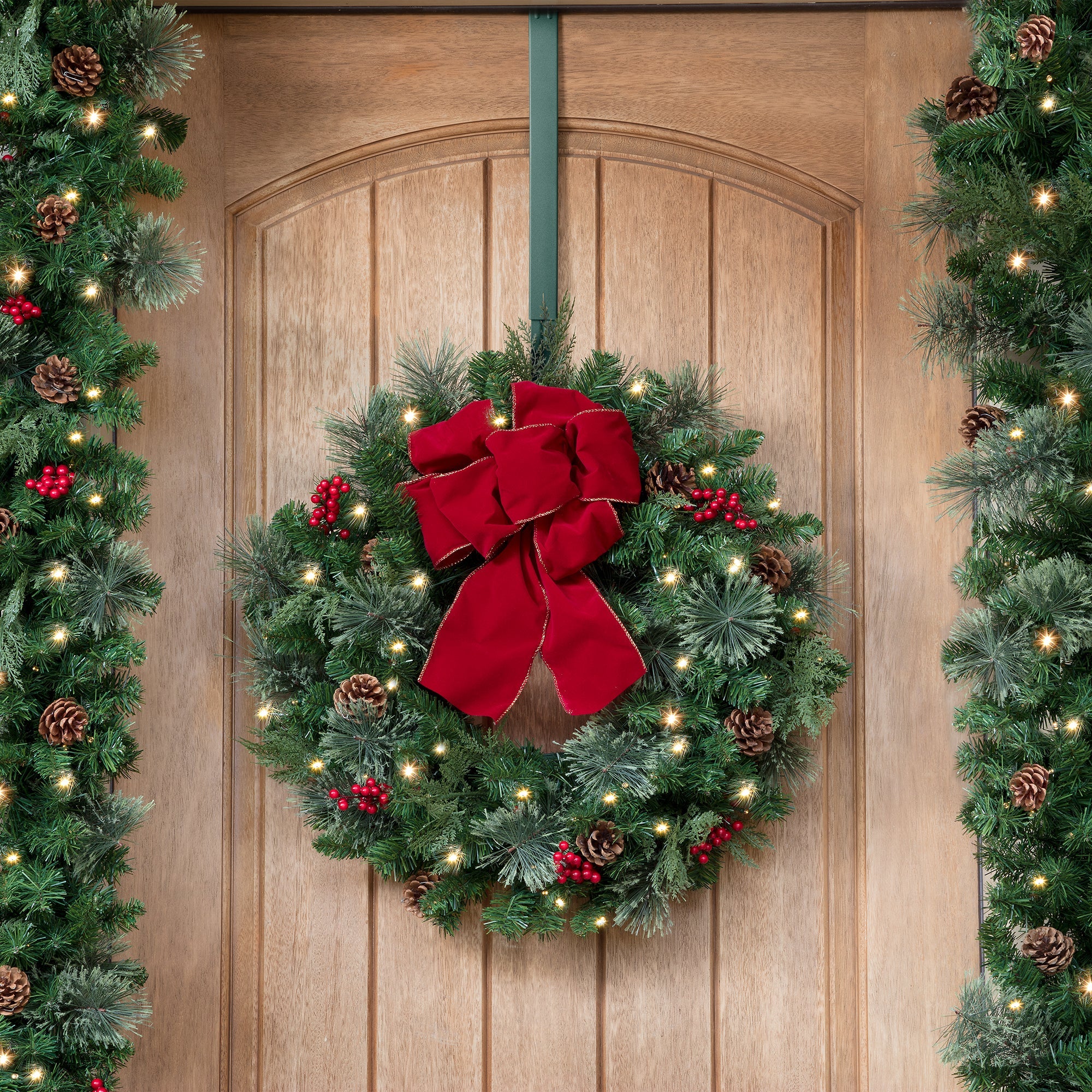 Adapt Adjustable Length Wreath Hanger - 2 Pack Green - Image 2