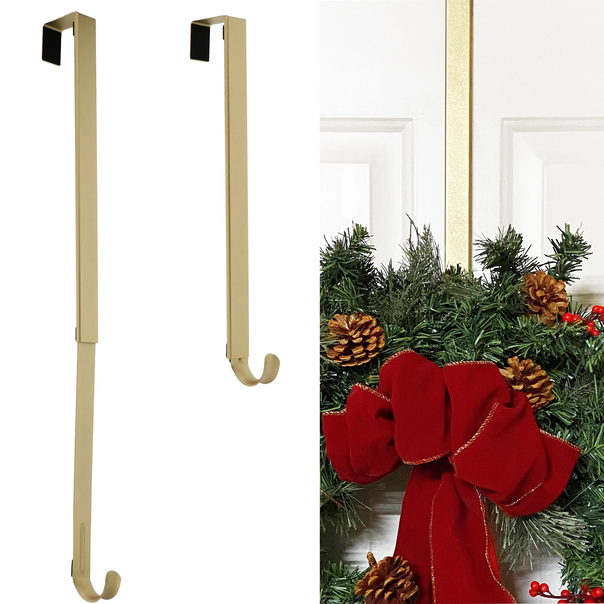 Adapt Adjustable Length Wreath Hanger - Textured Gold - Image 7