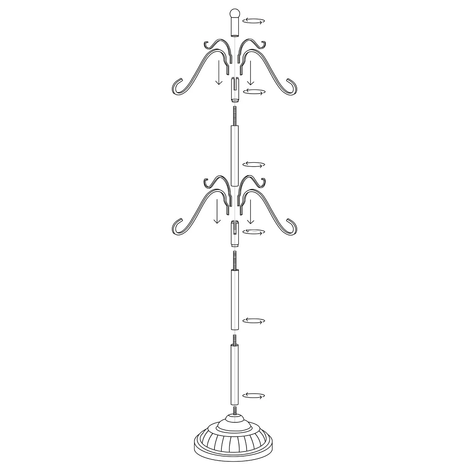Adapt Adjustable Christmas Stocking Tree Stand - Black or Ivory White - Up to 8 Hooks - Image 11
