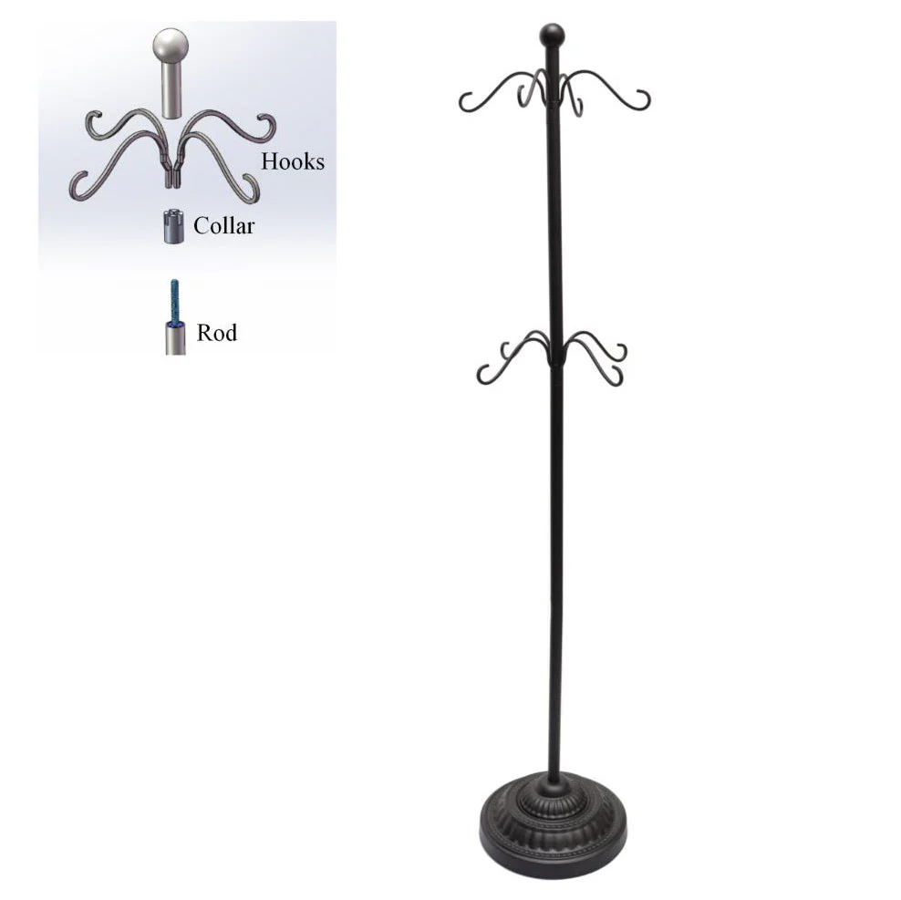 Adapt Adjustable Christmas Stocking Tree Stand - Black or Ivory White - Up to 8 Hooks - Image 12