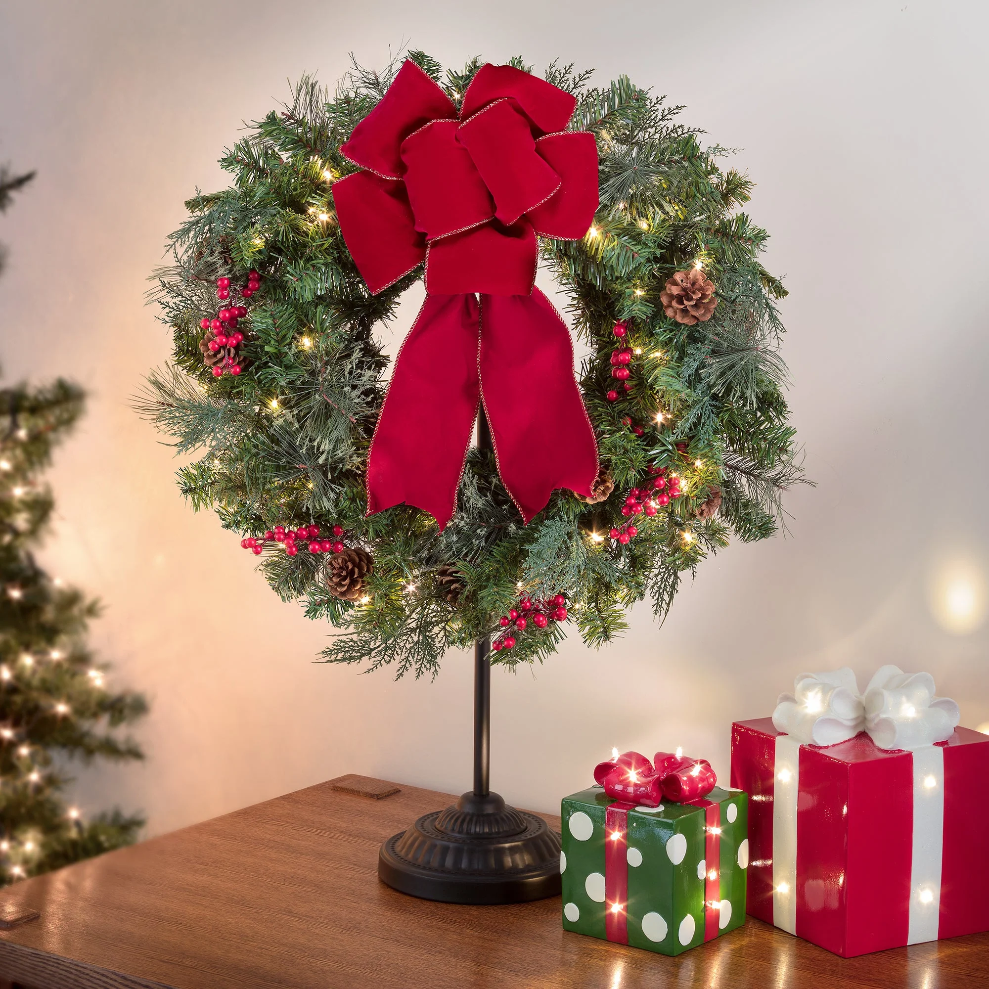 Adapt Adjustable Christmas Stocking Tree Stand - Black or Ivory White - Up to 8 Hooks - Image 8