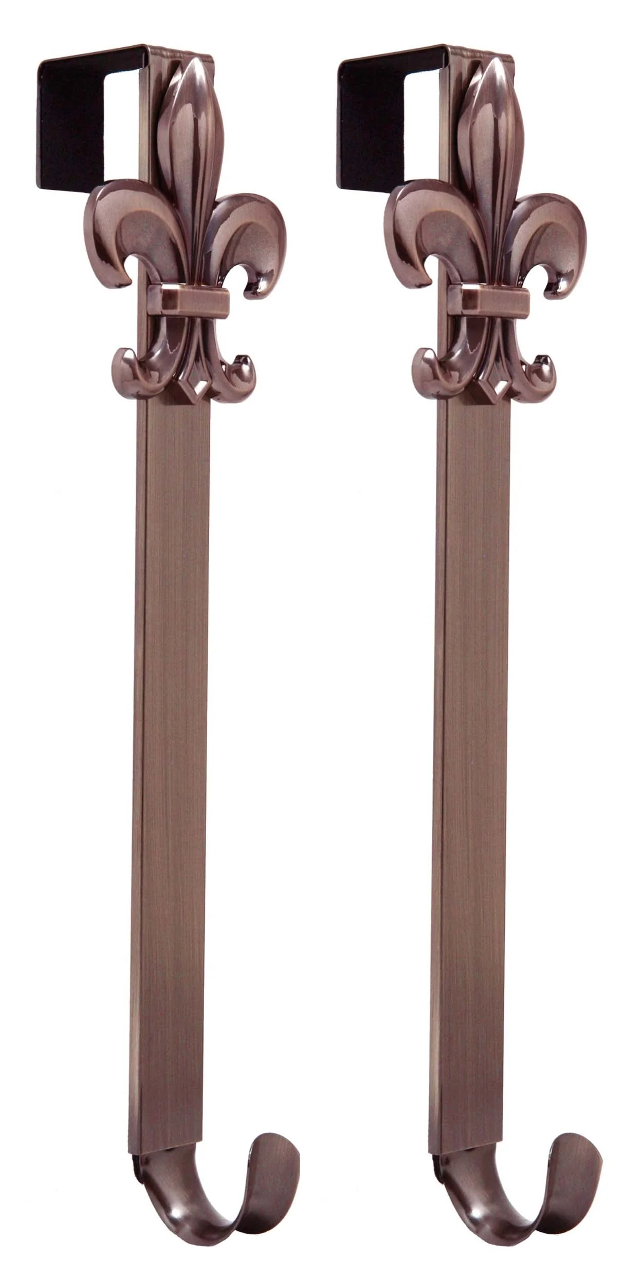Adapt Adjustable Wreath Hanger with Fleur-de-lis Icon - 2 Pack (Brass or Bronze) - Image 2