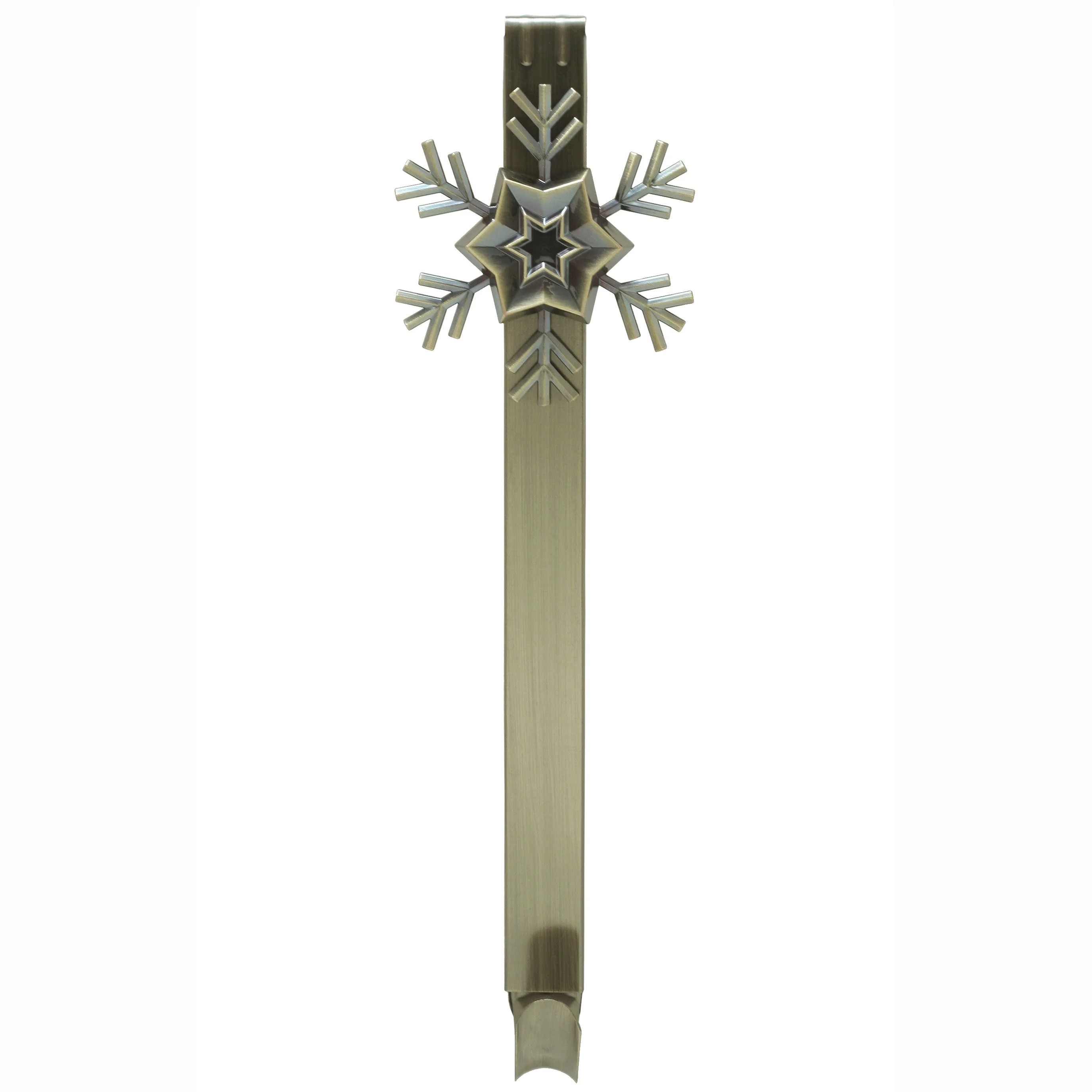 Adapt Adjustable Wreath Hanger with Snowflake Icon - Antique Brass