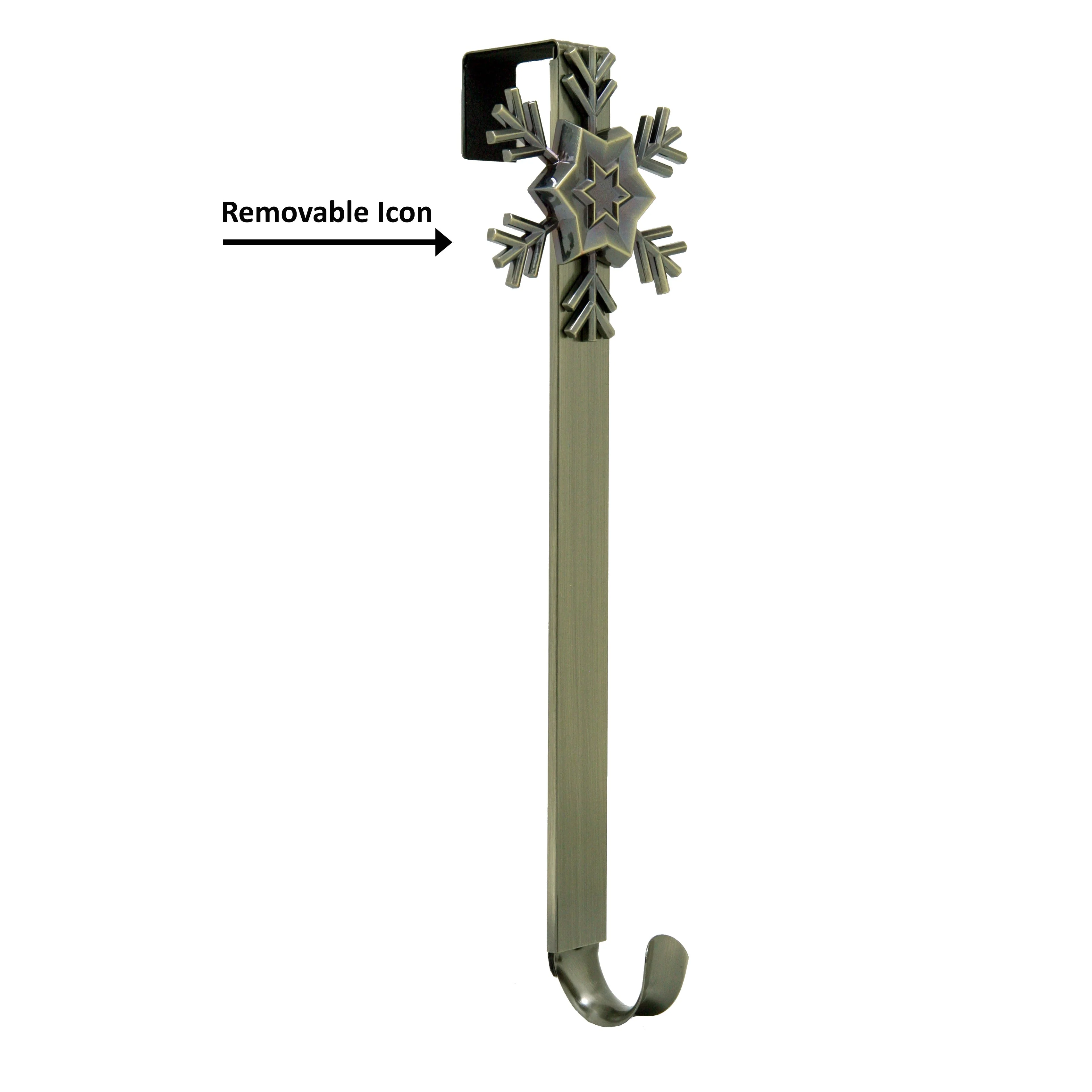 Adapt Adjustable Wreath Hanger with Snowflake Icon - Antique Brass - Image 3