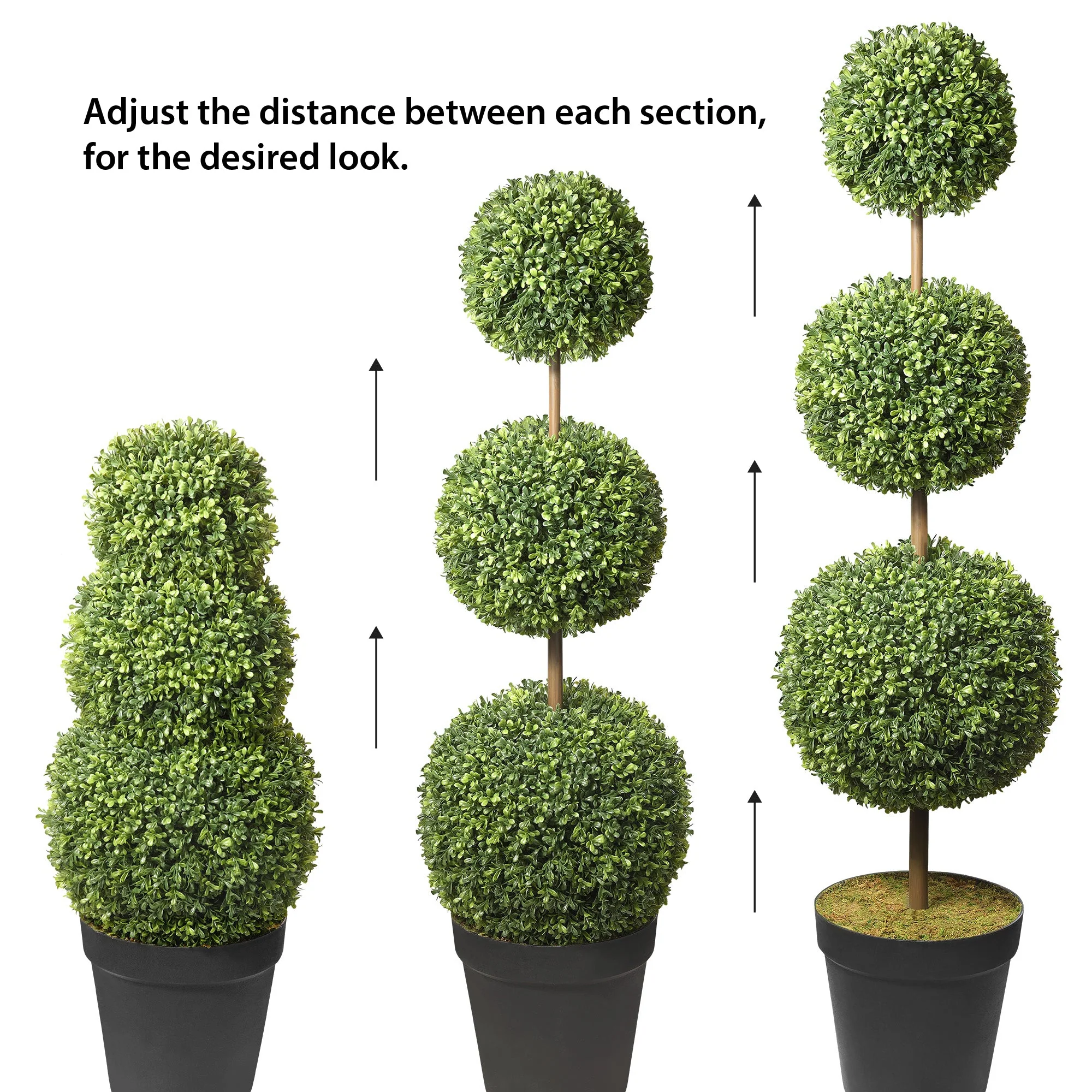 Artificial Adjustable Boxwood Topiary - Made from 100% Recycled Plastic - Image 6