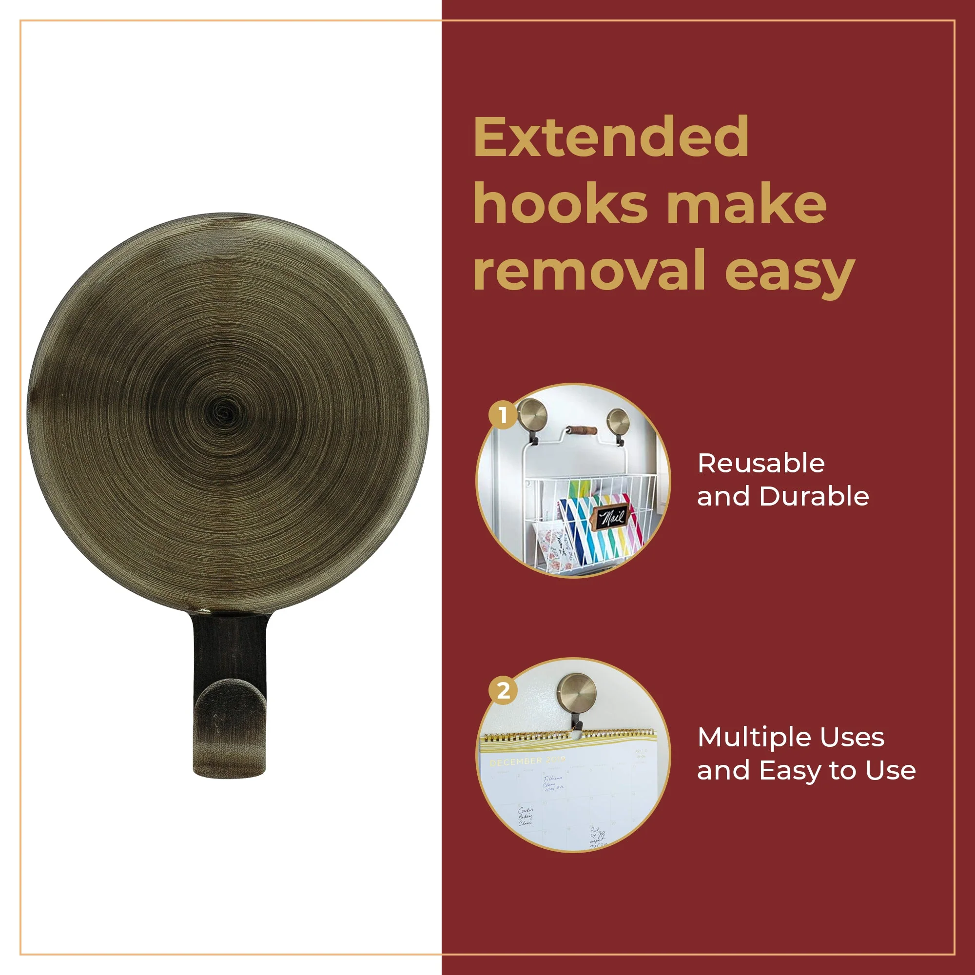 Attract Magnetic Hanger, 1 Pack - Antique Brass - Image 10