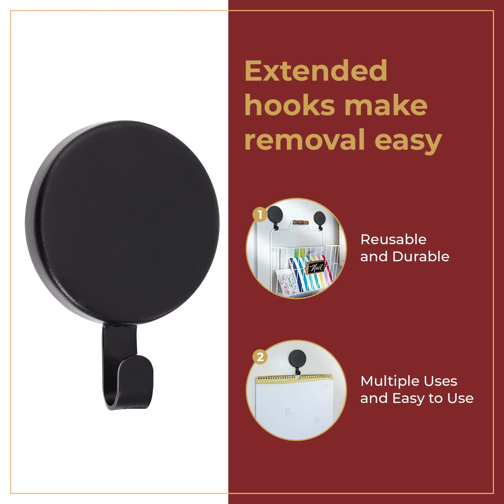 Attract Magnetic Hanger, 2 Pack - Matte Black - Image 5