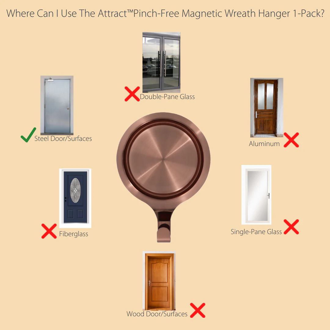 Attract Pinch-Free Magnetic Wreath Hanger - White 1 Pack - Image 3