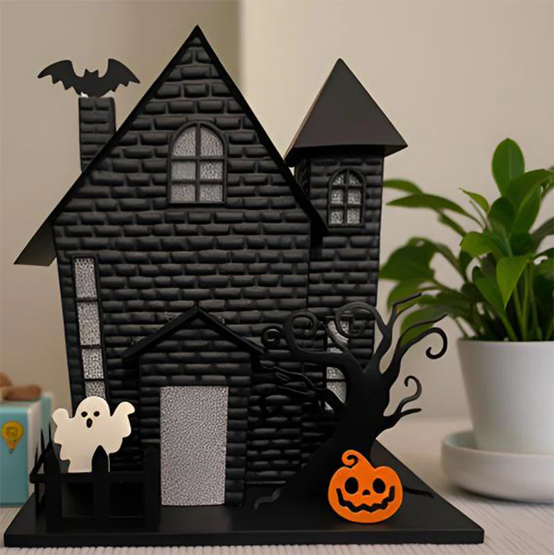 Halloween Haunted House with Bat Projection - Image 8