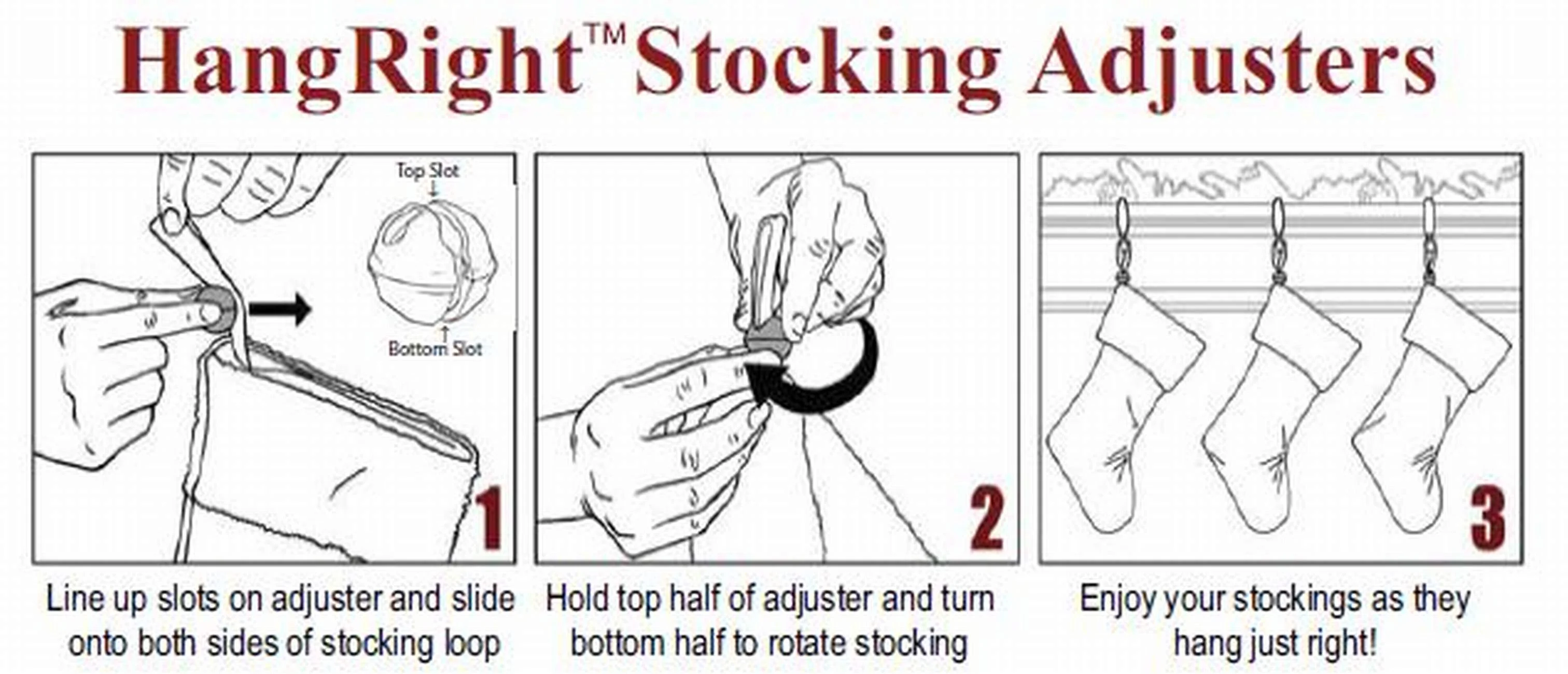 HangRight Stocking Adjusters 4 Pack - Gold/Brass - Image 3