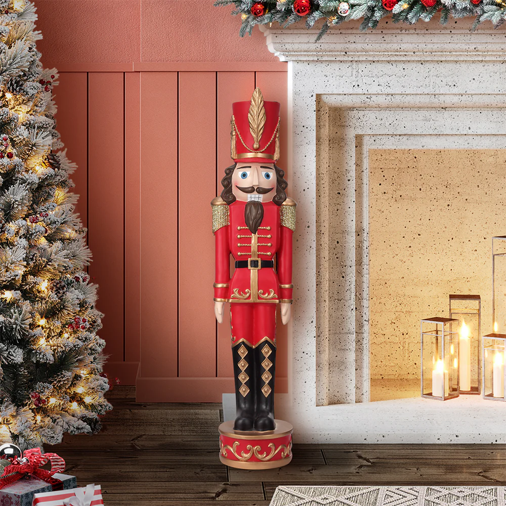 37 Inch Decorative Christmas Nutcracker -  Dark Red/Gold - Image 3