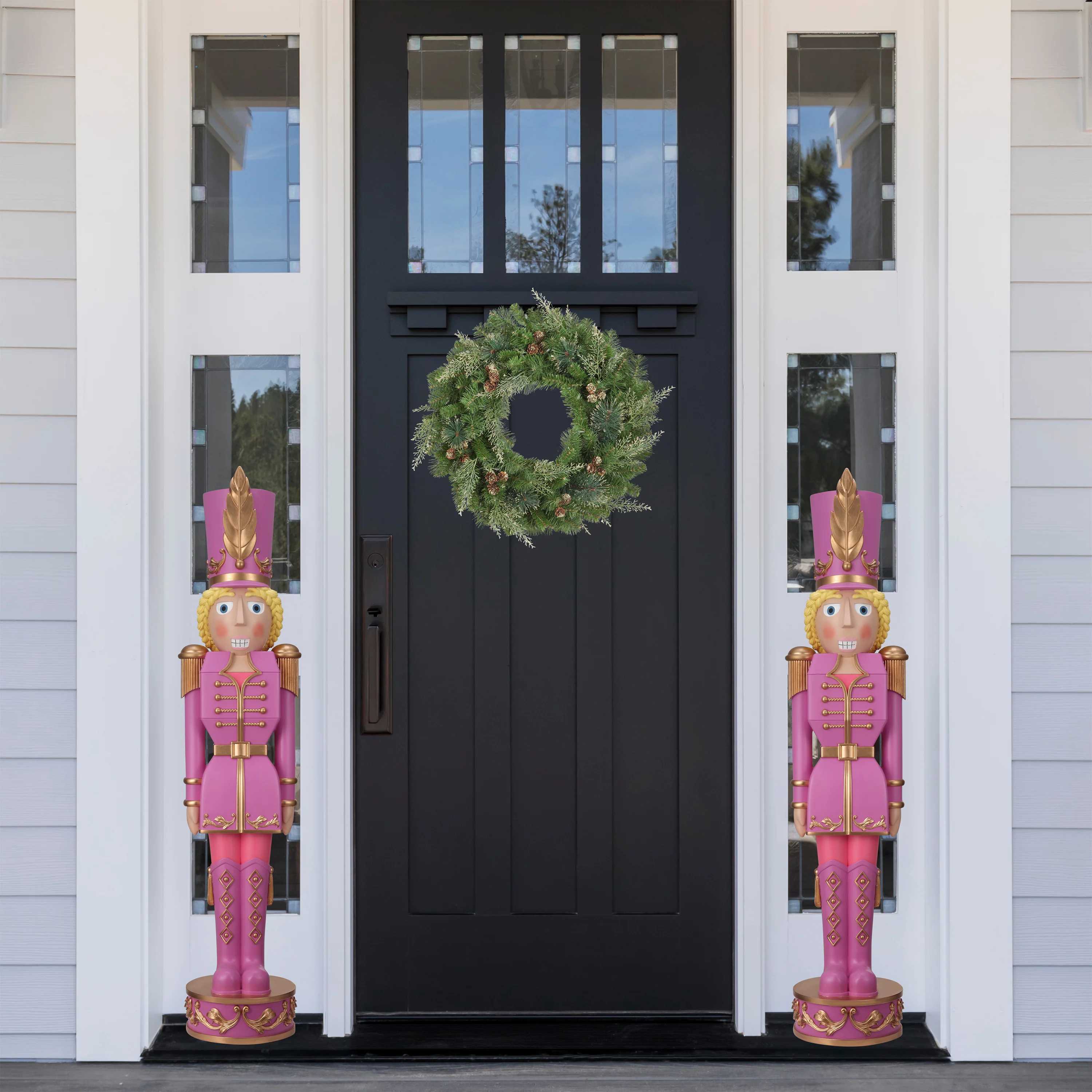 48 Inch Tall Decorative Christmas Female Nutcracker - Purple/Gold - Image 5