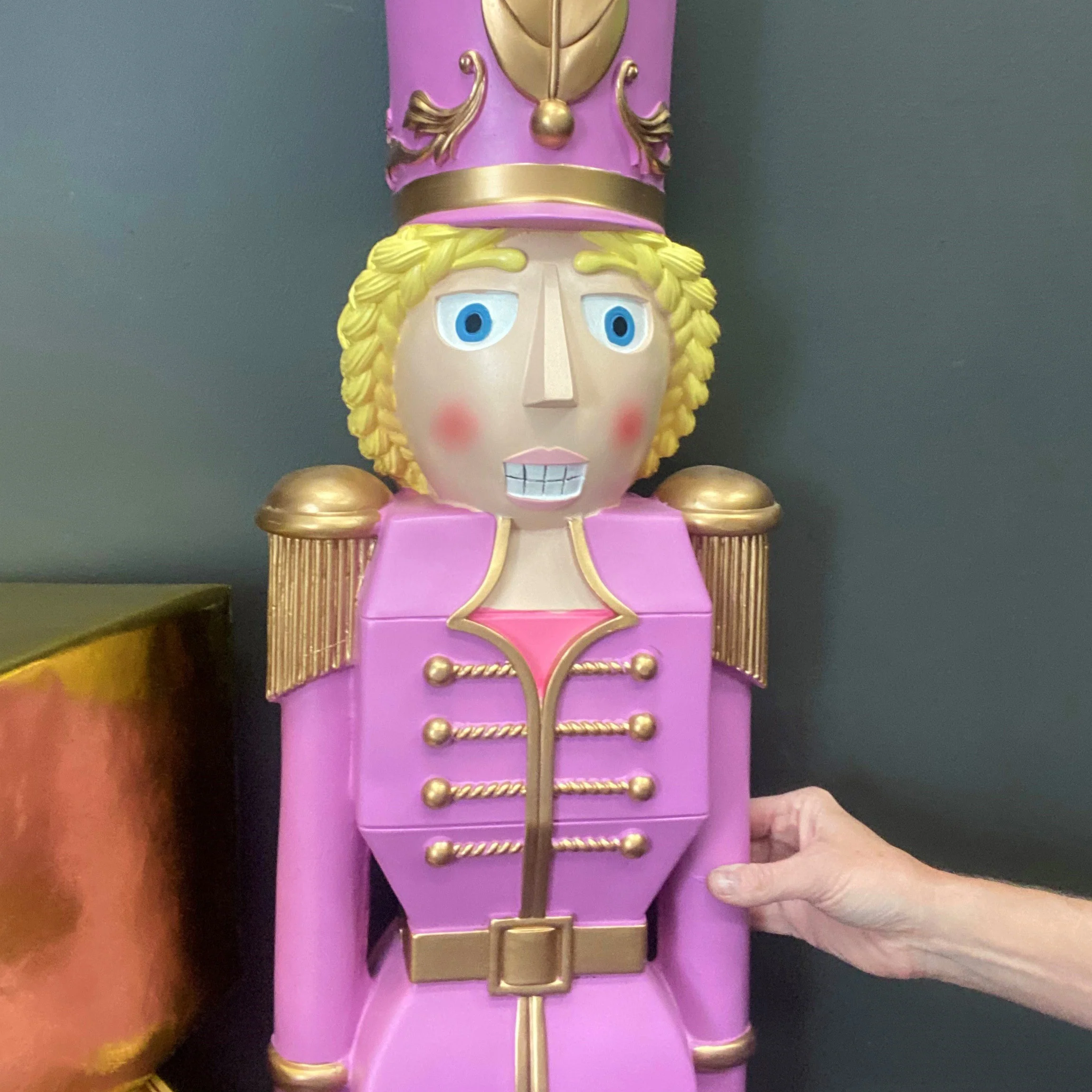 48 Inch Tall Decorative Christmas Female Nutcracker - Purple/Gold - Image 6
