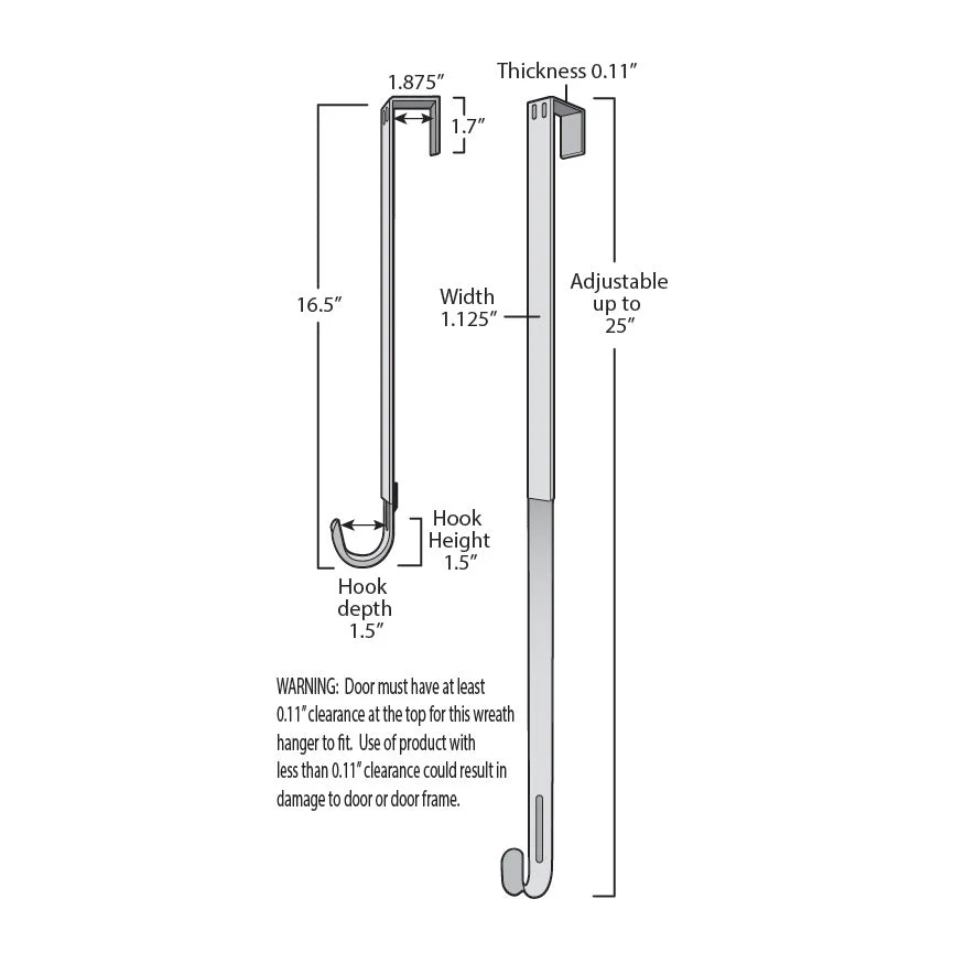 Adapt Adjustable Length Wreath Hanger - 2 Pack - Brushed Nickel - Image 12