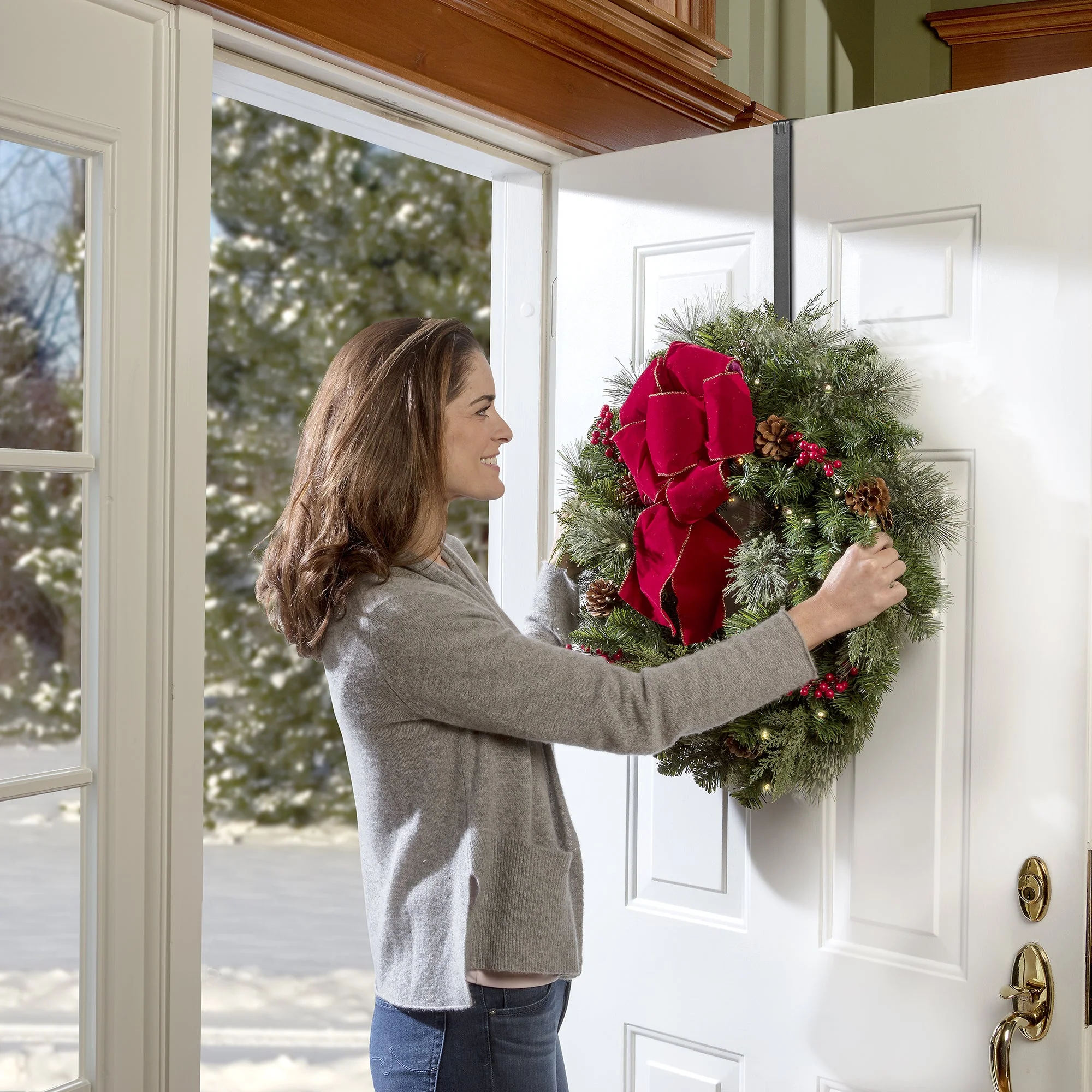 Adapt Adjustable Length Wreath Hanger - 2 Pack - Matte Black - Image 6