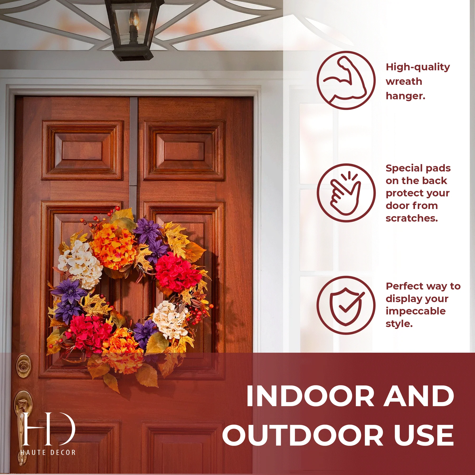 Adapt Adjustable Wreath Hanger, Top & Length Adjustable Version - Matte Brown - Image 9
