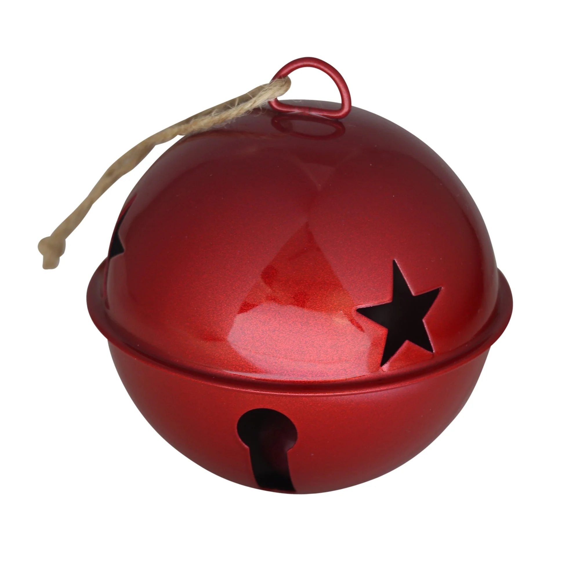 Jingle Bell Ornaments (large version) - 6 Pack - Shiny Red - Image 3