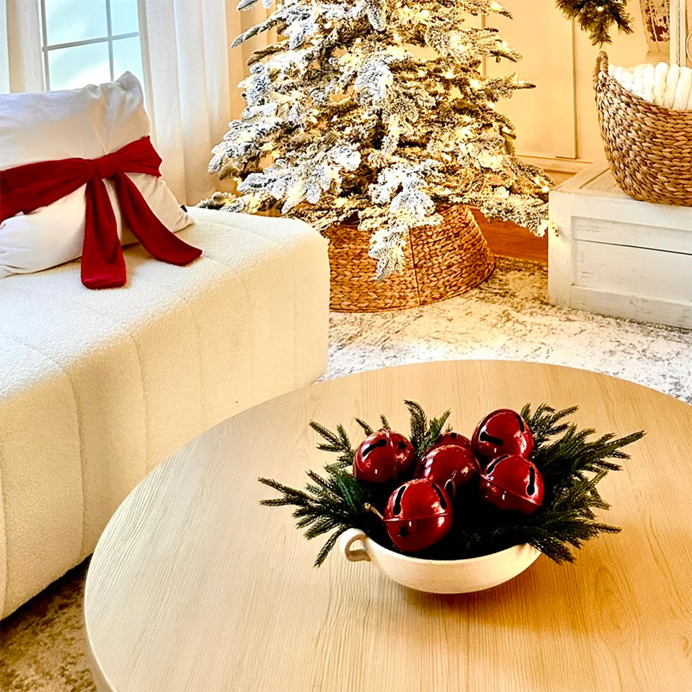 Jingle Bell Ornaments (large version) - 6 Pack - Shiny Red - Image 5