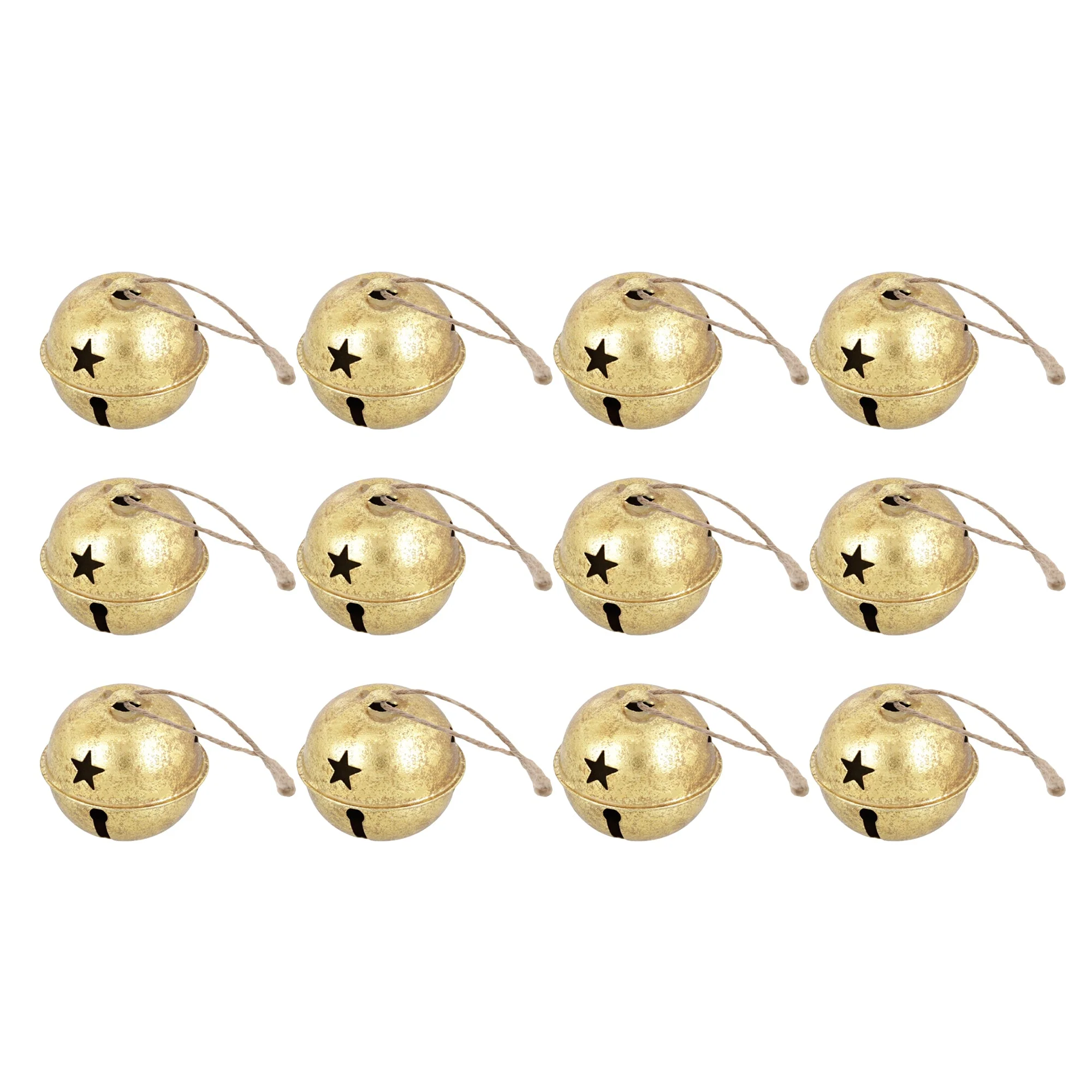 Jingle Bell Ornaments (small version) - 12 Pack - Gold Foil